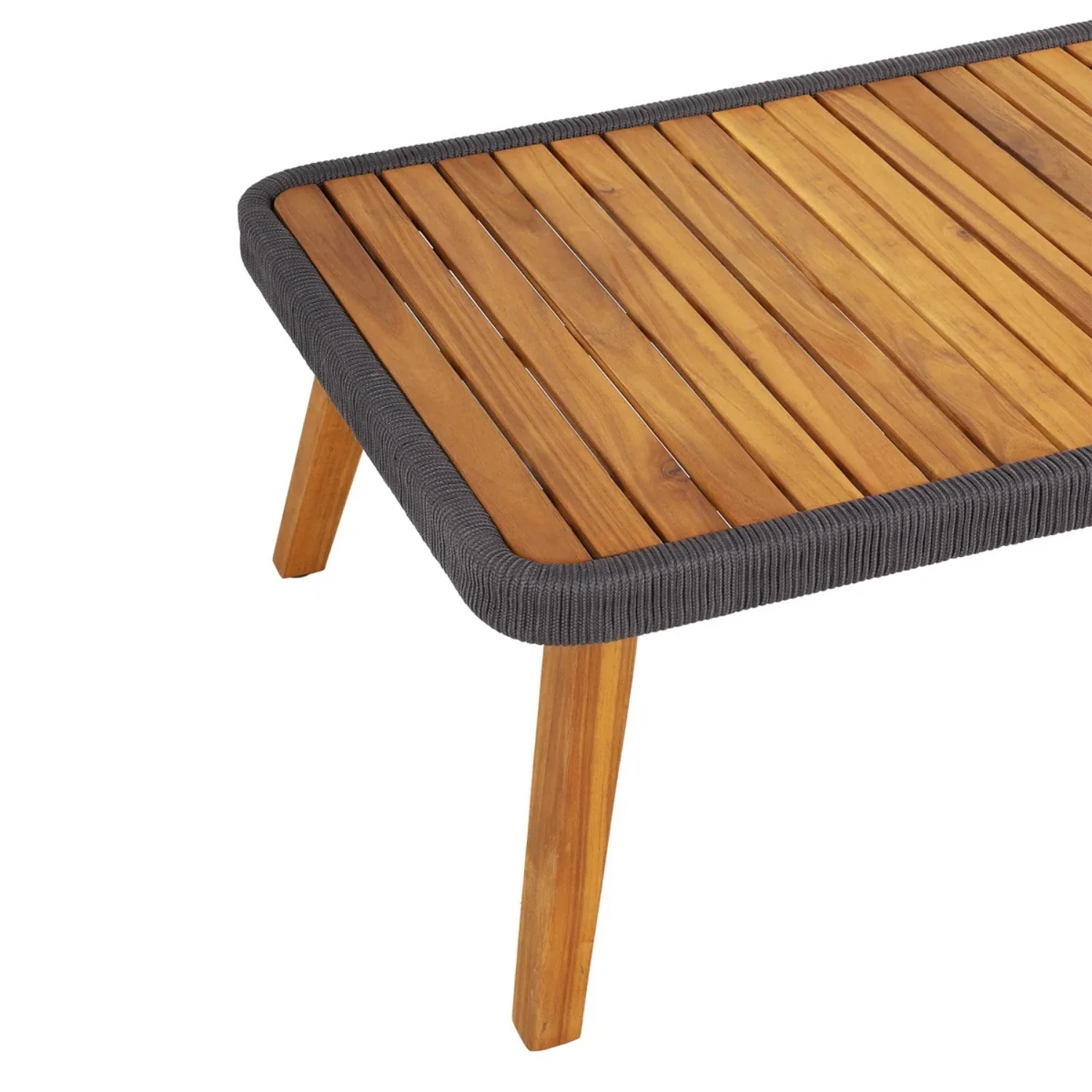 4-Piece Outdoor Rope Patio Furniture Set with Wood-Top Table - Image 12