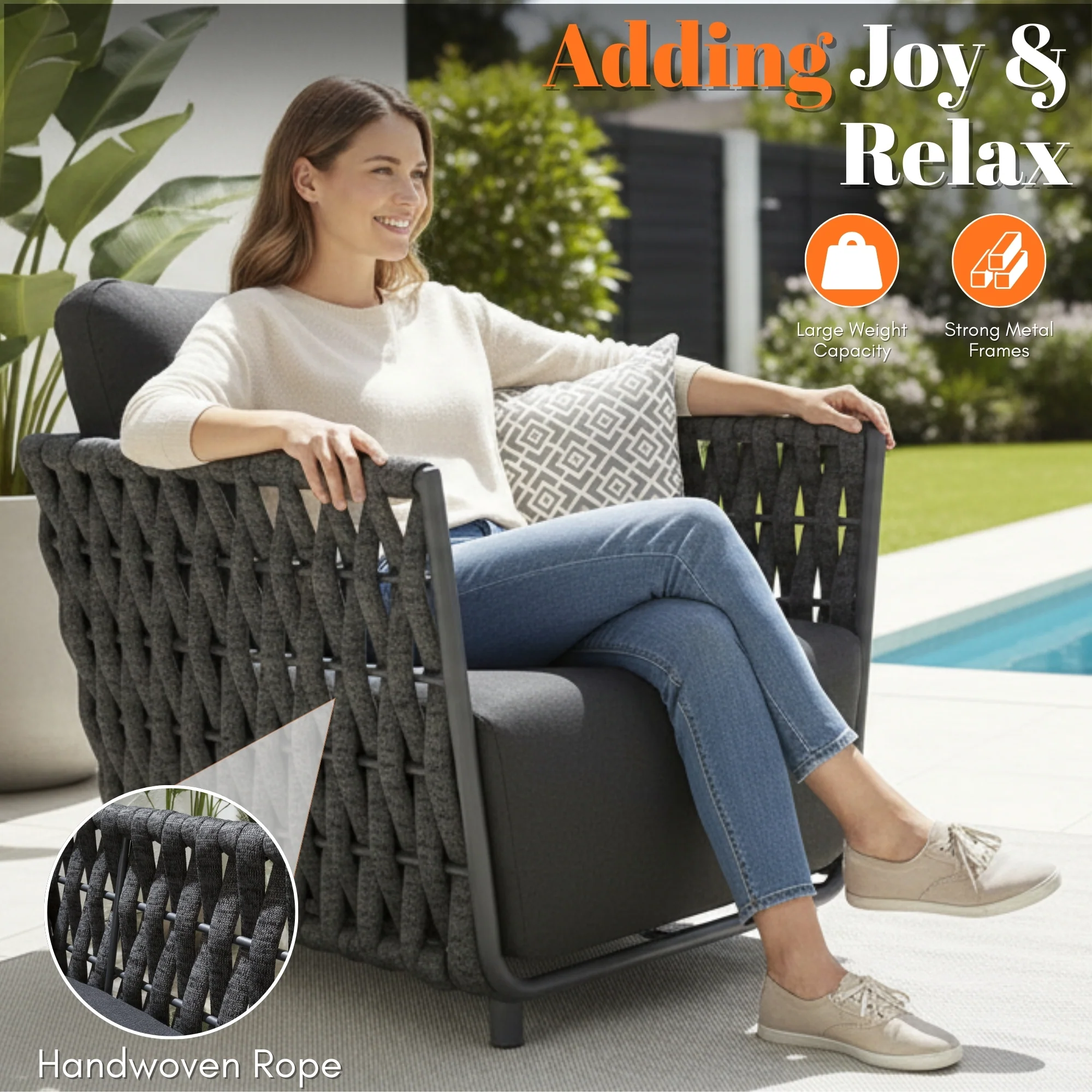 4-Piece Outdoor Rope Sofa Set - Image 5