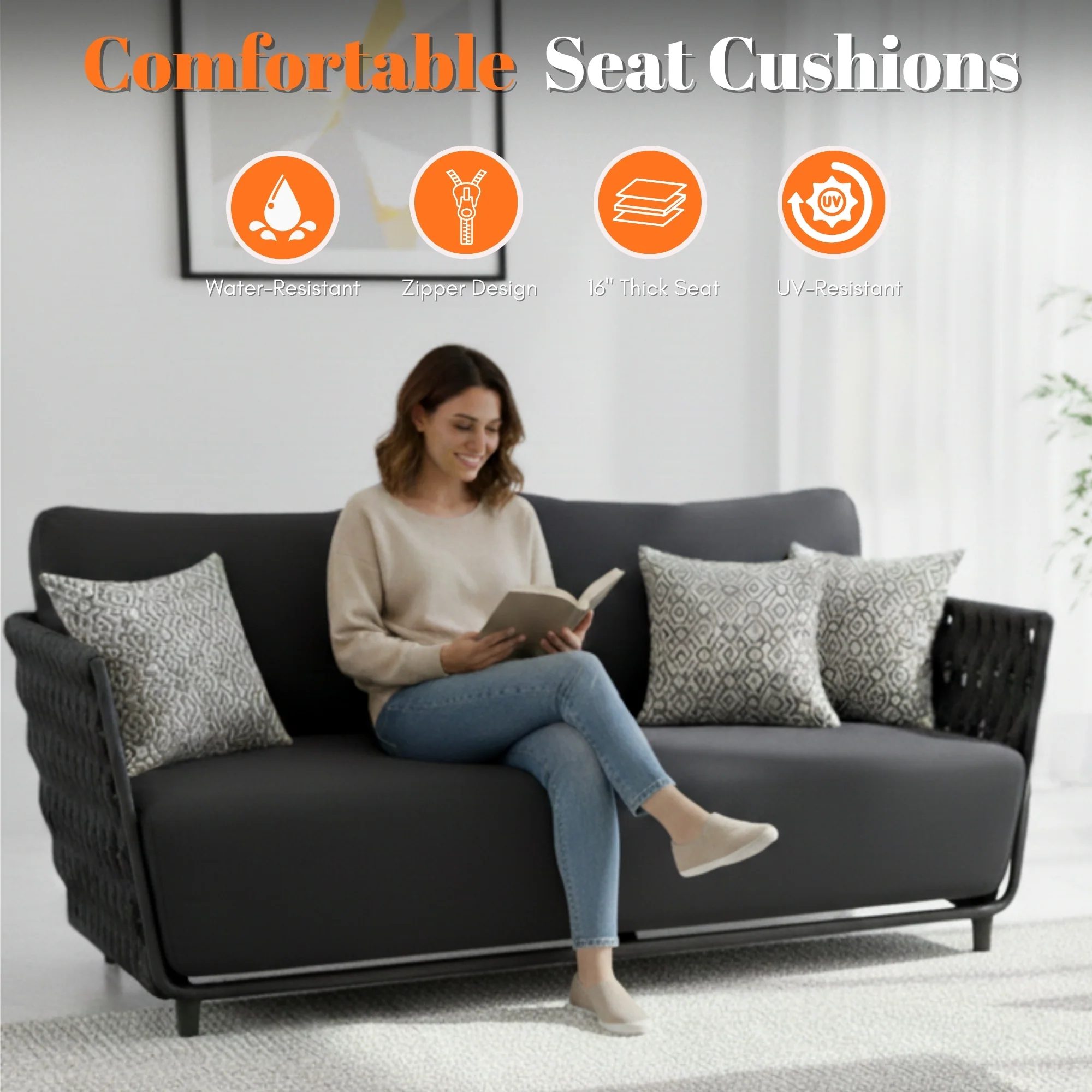 4-Piece Outdoor Rope Sofa Set - Image 7