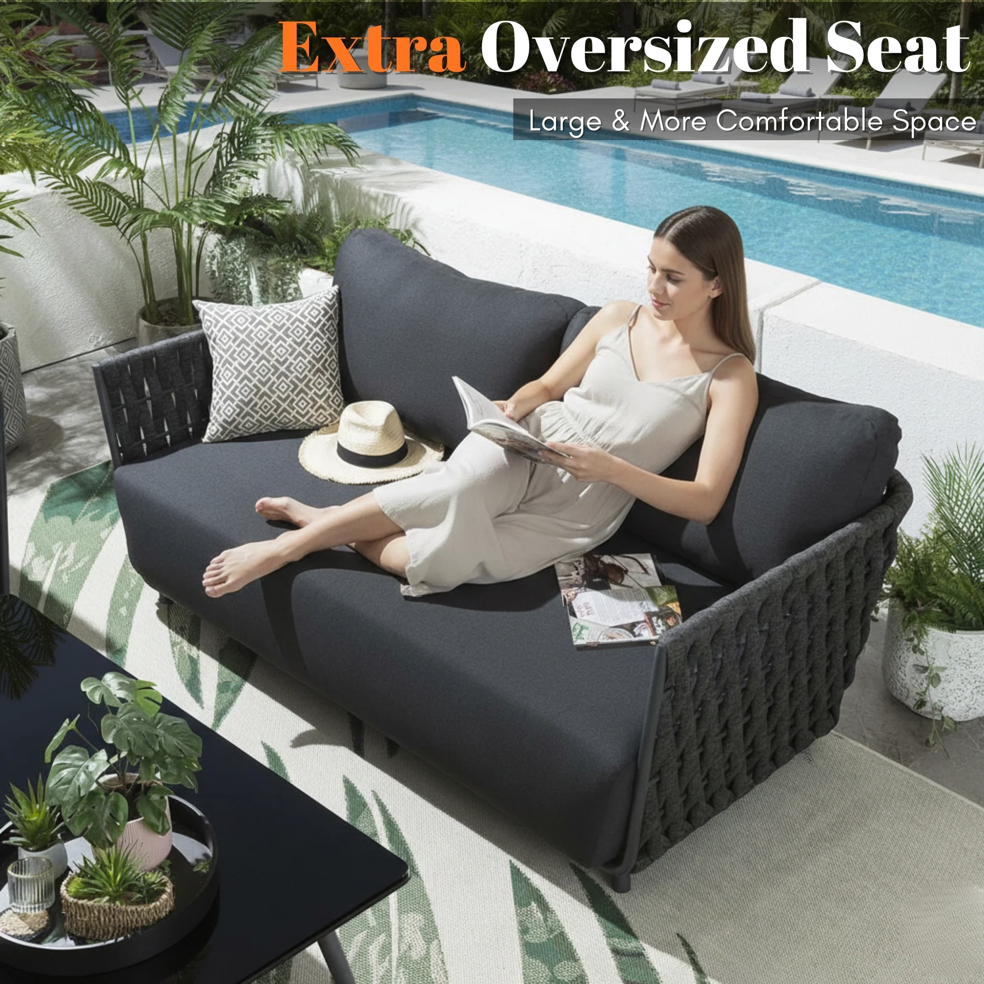 4-Piece Outdoor Rope Sofa Set - Image 9