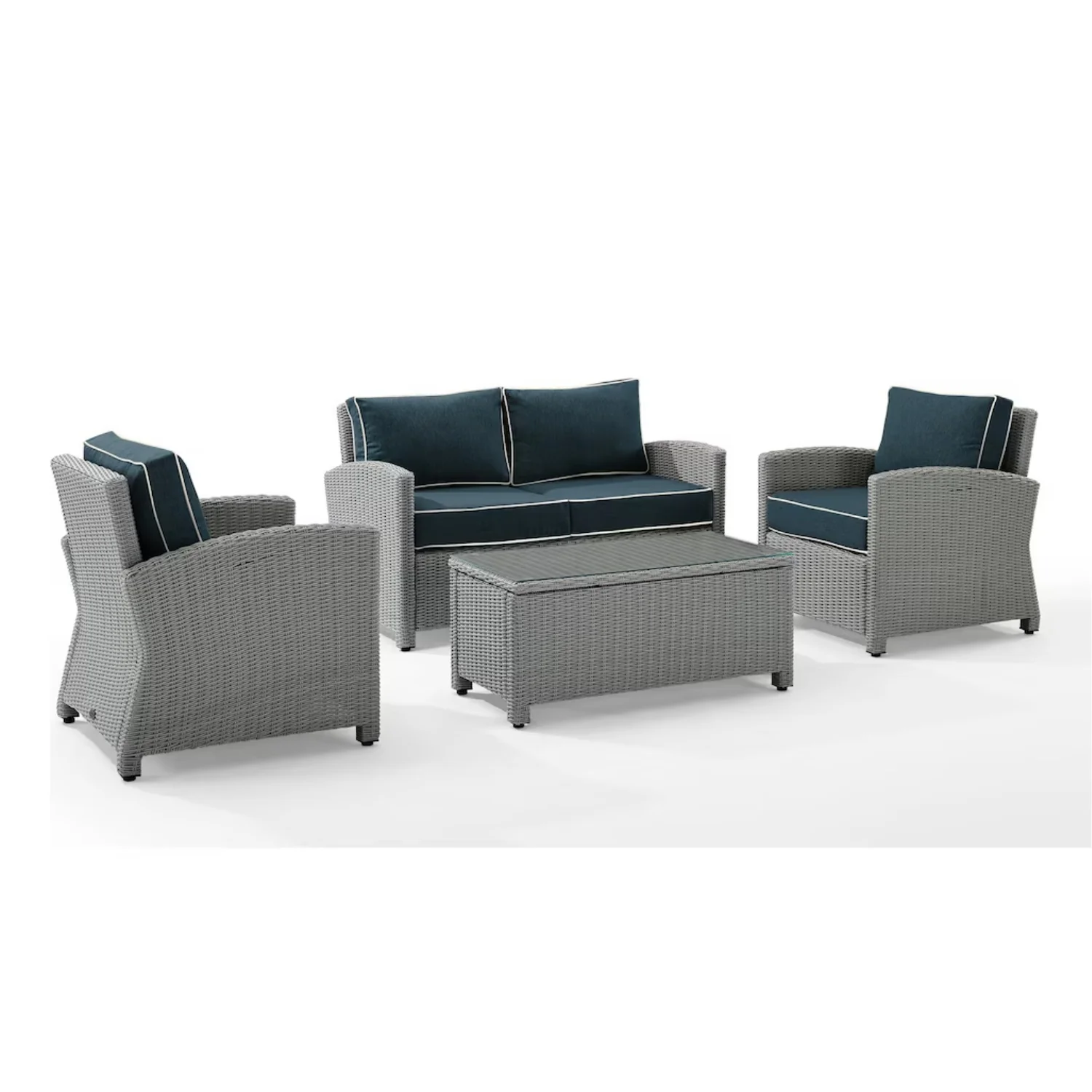 4 Pieces Patio Furniture Set, Outdoor Sectional Sofa - Image 12