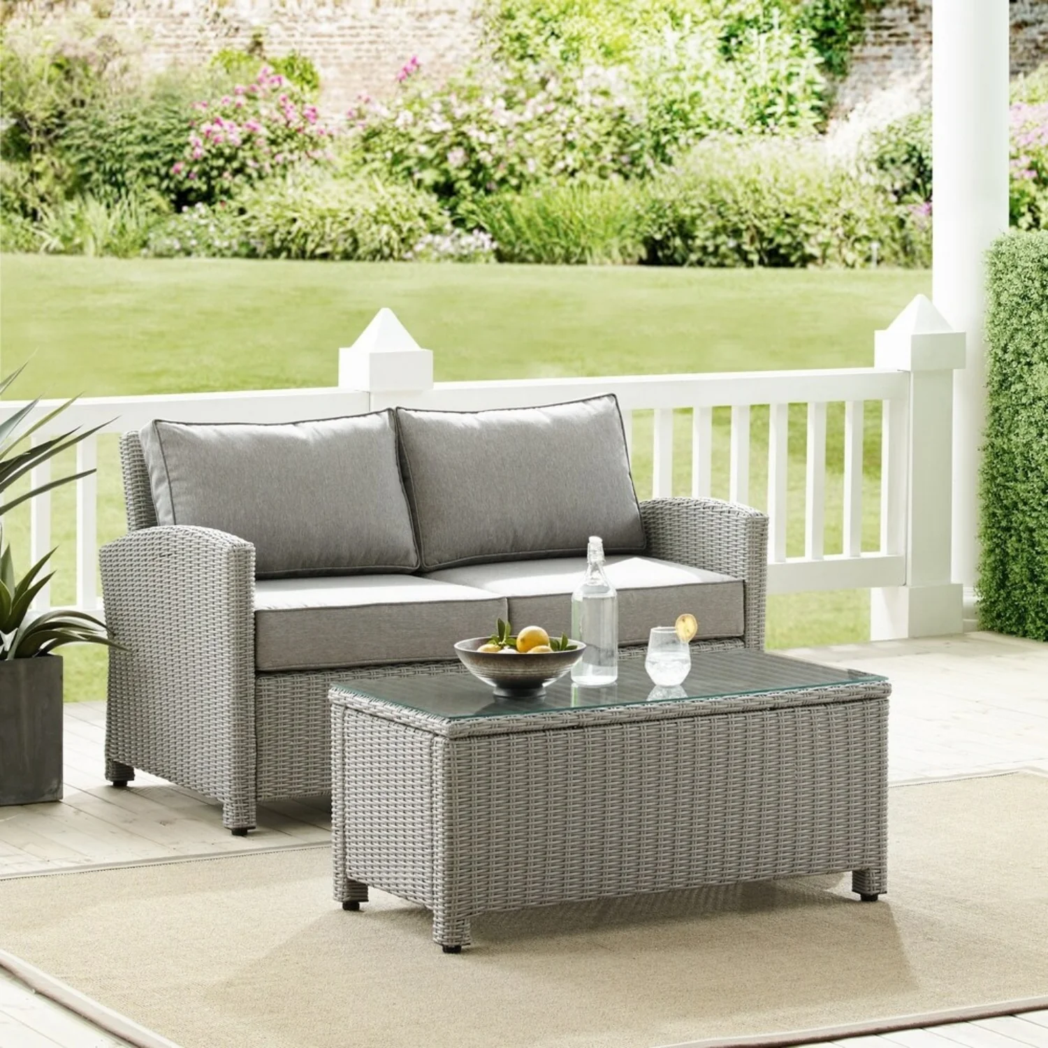4 Pieces Patio Furniture Set, Outdoor Sectional Sofa - Image 11