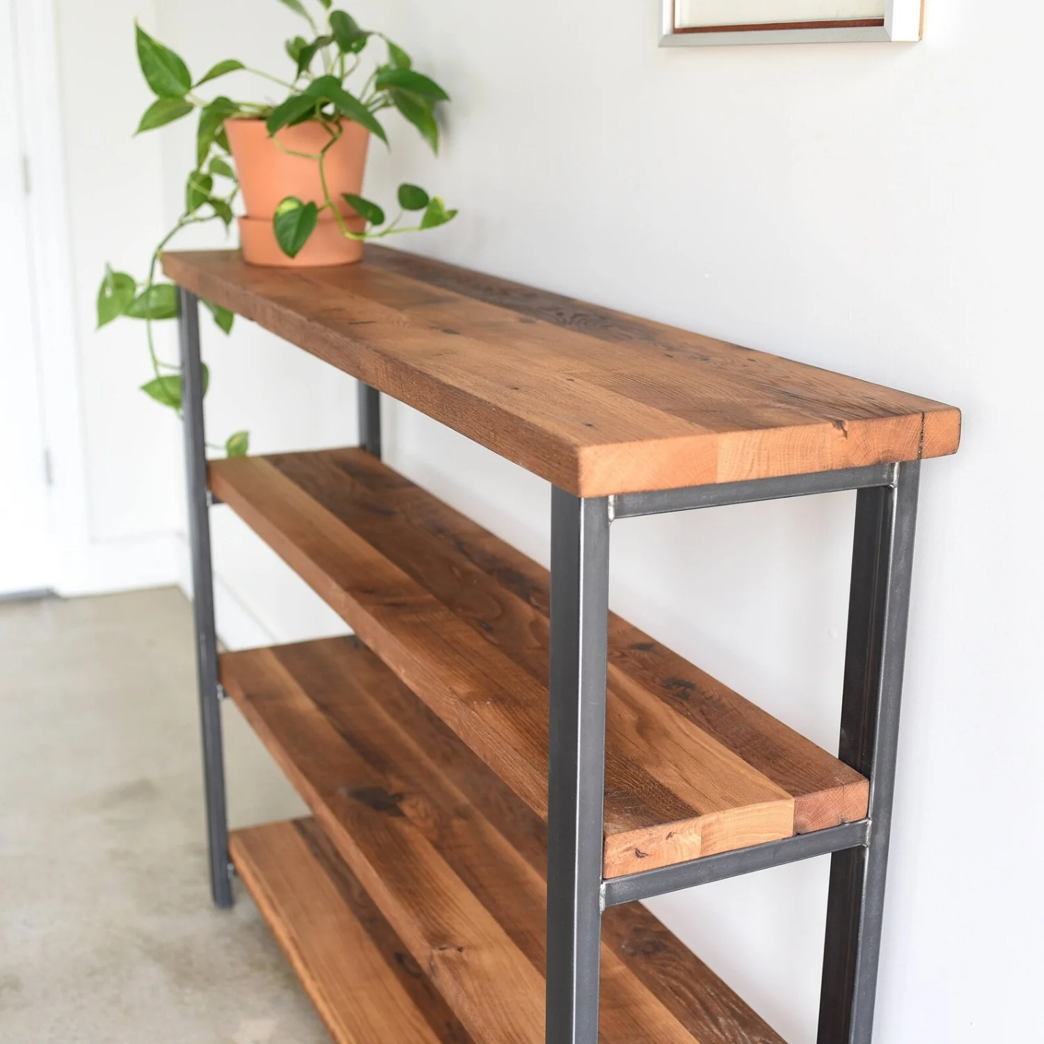 4-Tier Sheesham Wood Top Book Shelf - Image 3