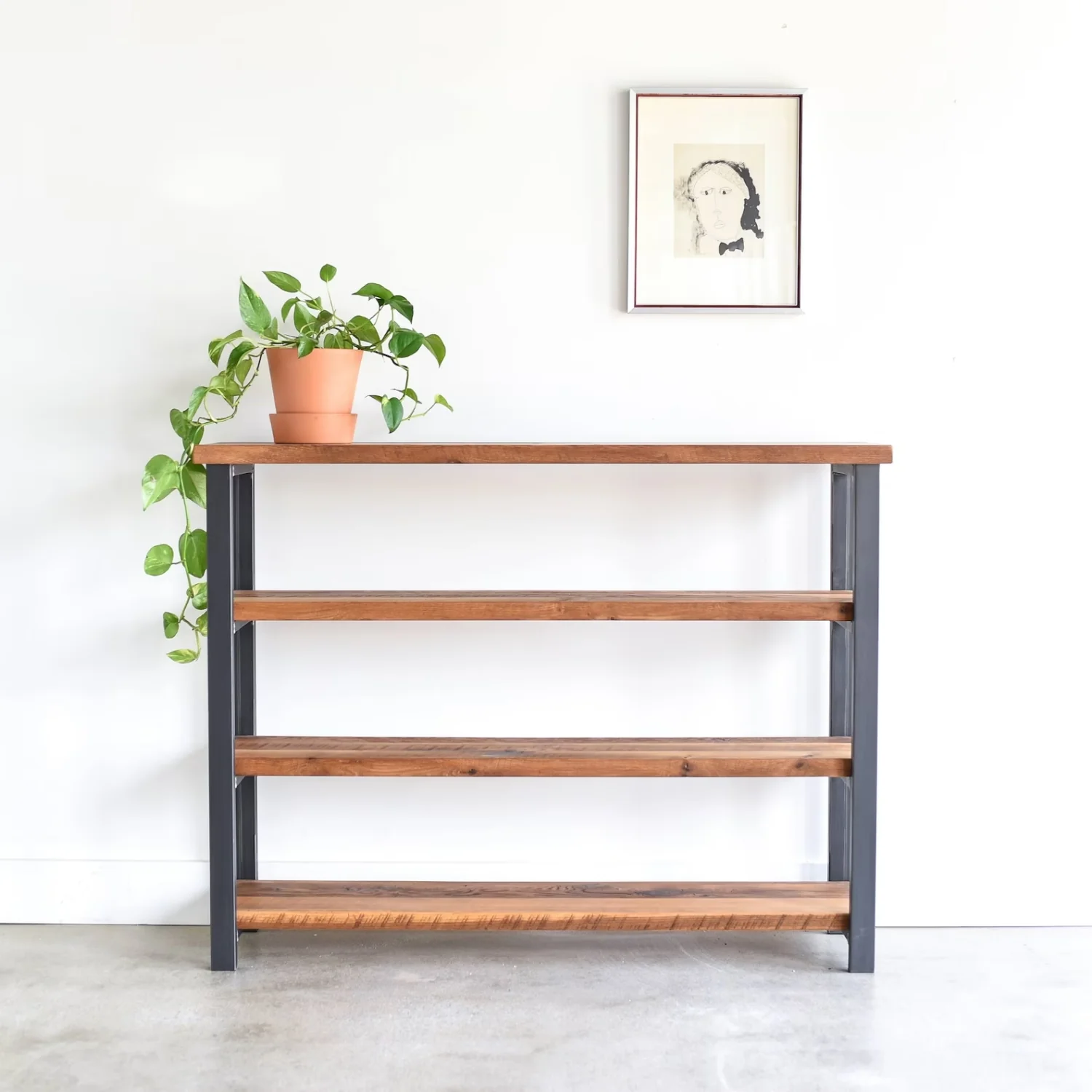 4-Tier Sheesham Wood Top Book Shelf - Image 7