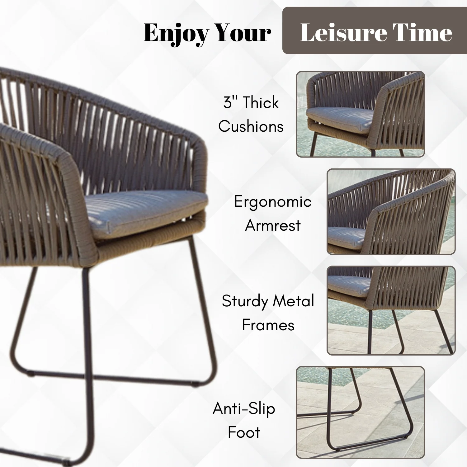 5-Piece Outdoor Patio Dining Set - Image 6