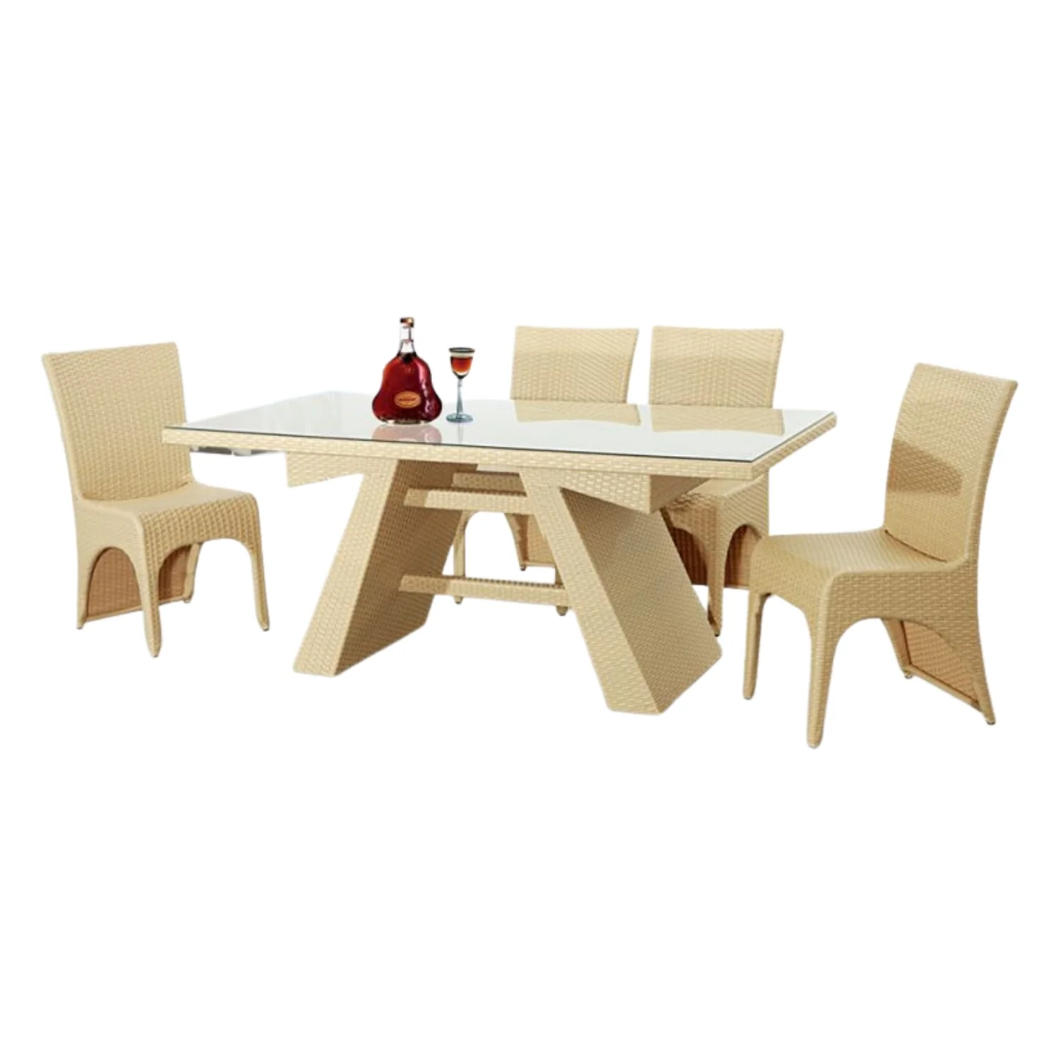 5-Piece Outdoor Patio Dining Set With Rattan Chairs - Image 8