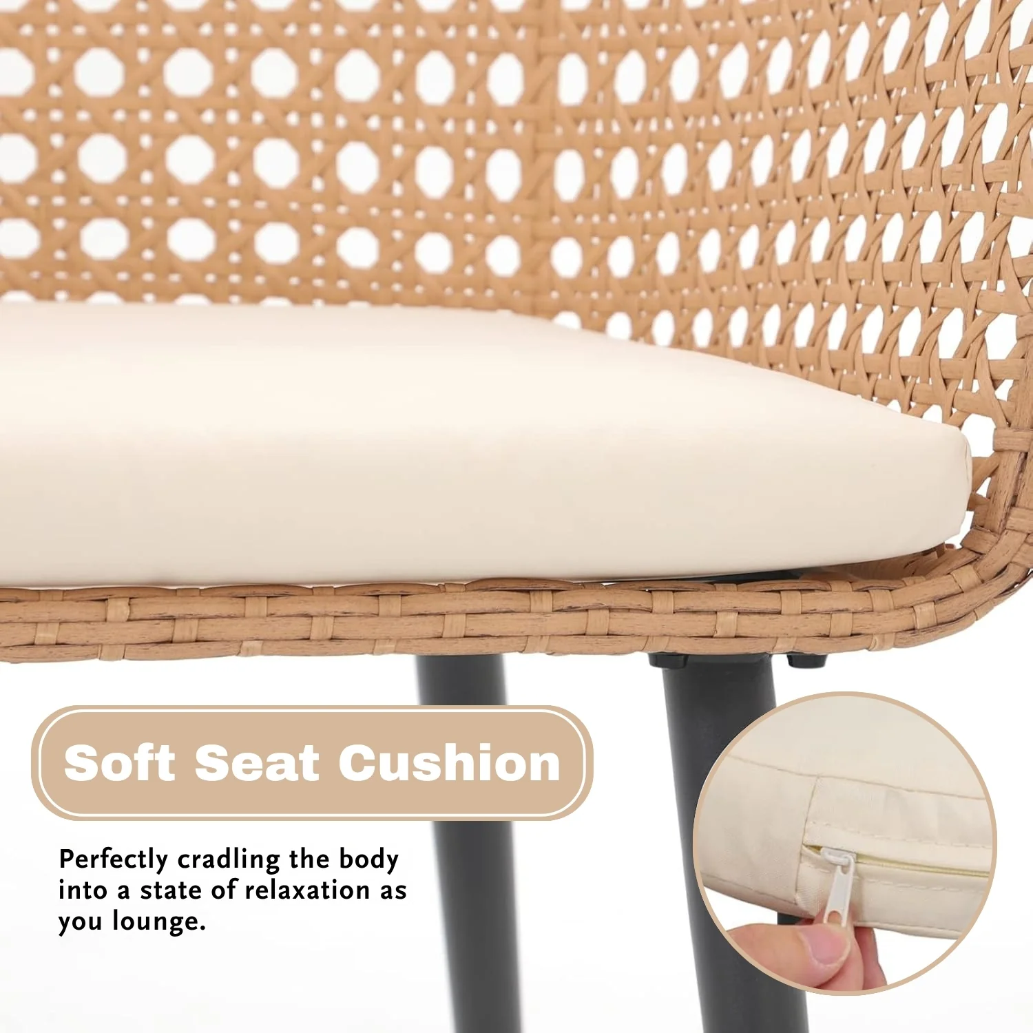 5-Piece Outdoor Patio Dining Set with Rattan Chairs - Image 7