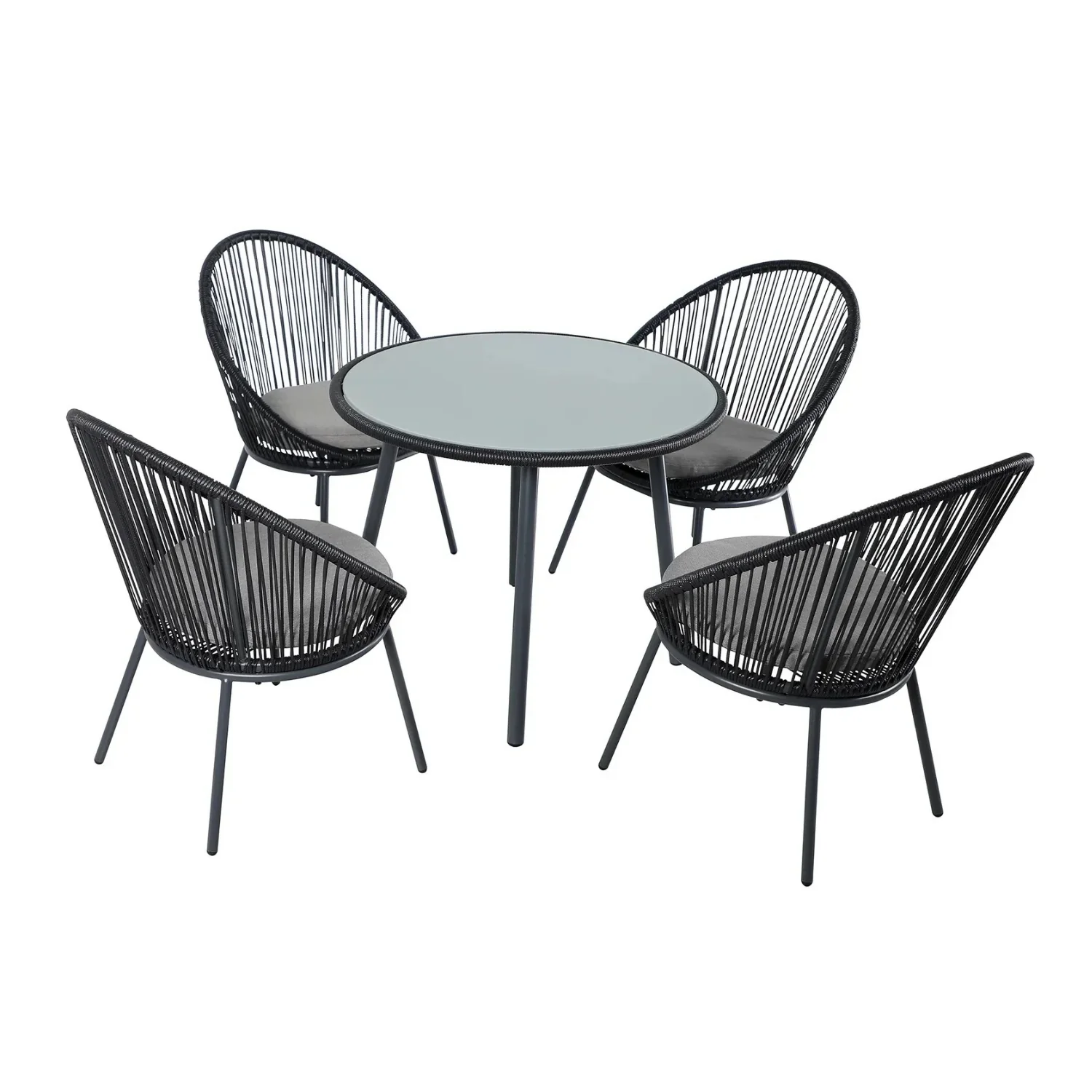 5-Piece Outdoor Patio Dining Set with Rope Chairs - Image 9