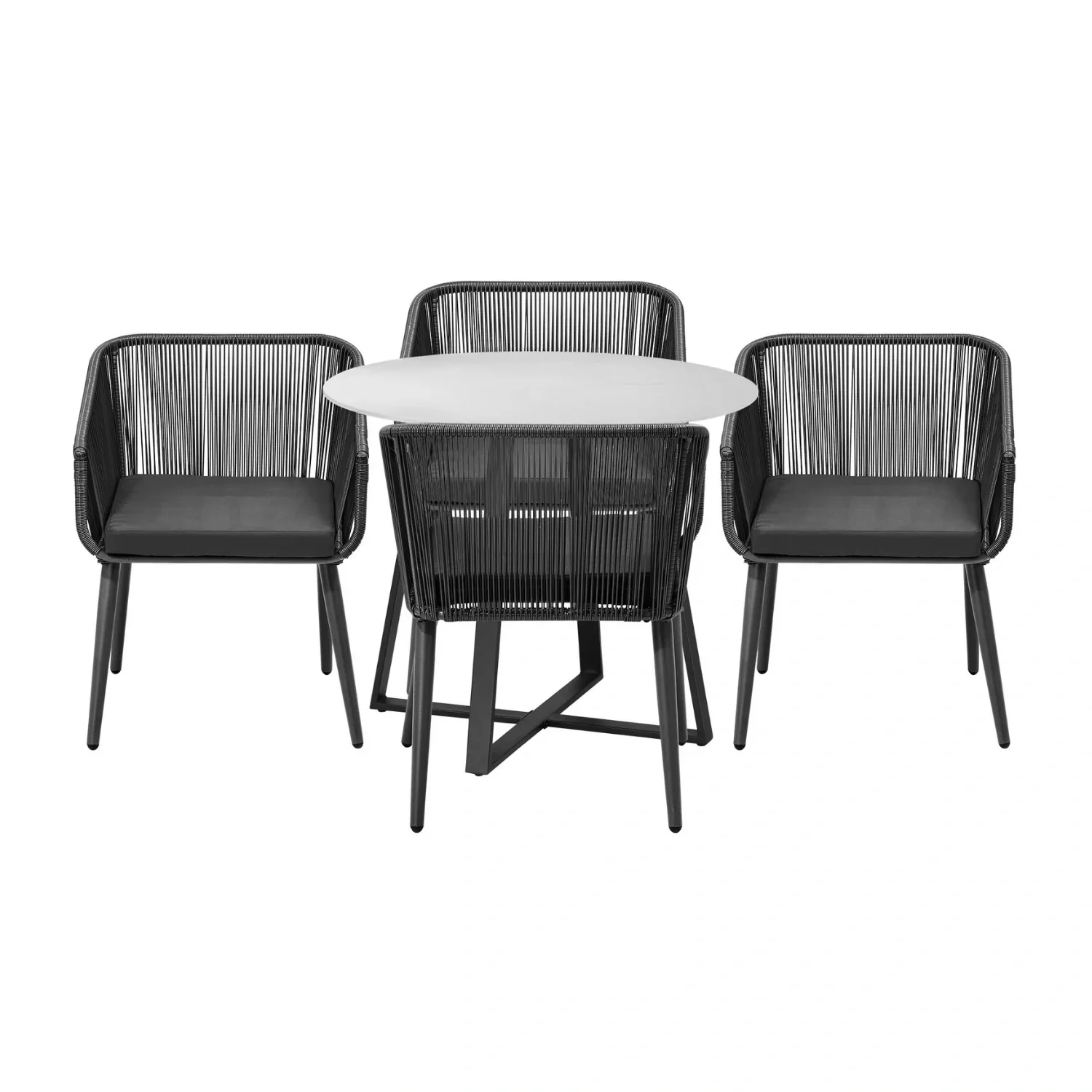 5-Piece Outdoor Patio Dining Set with Rope Chairs & Dining Table - Image 9