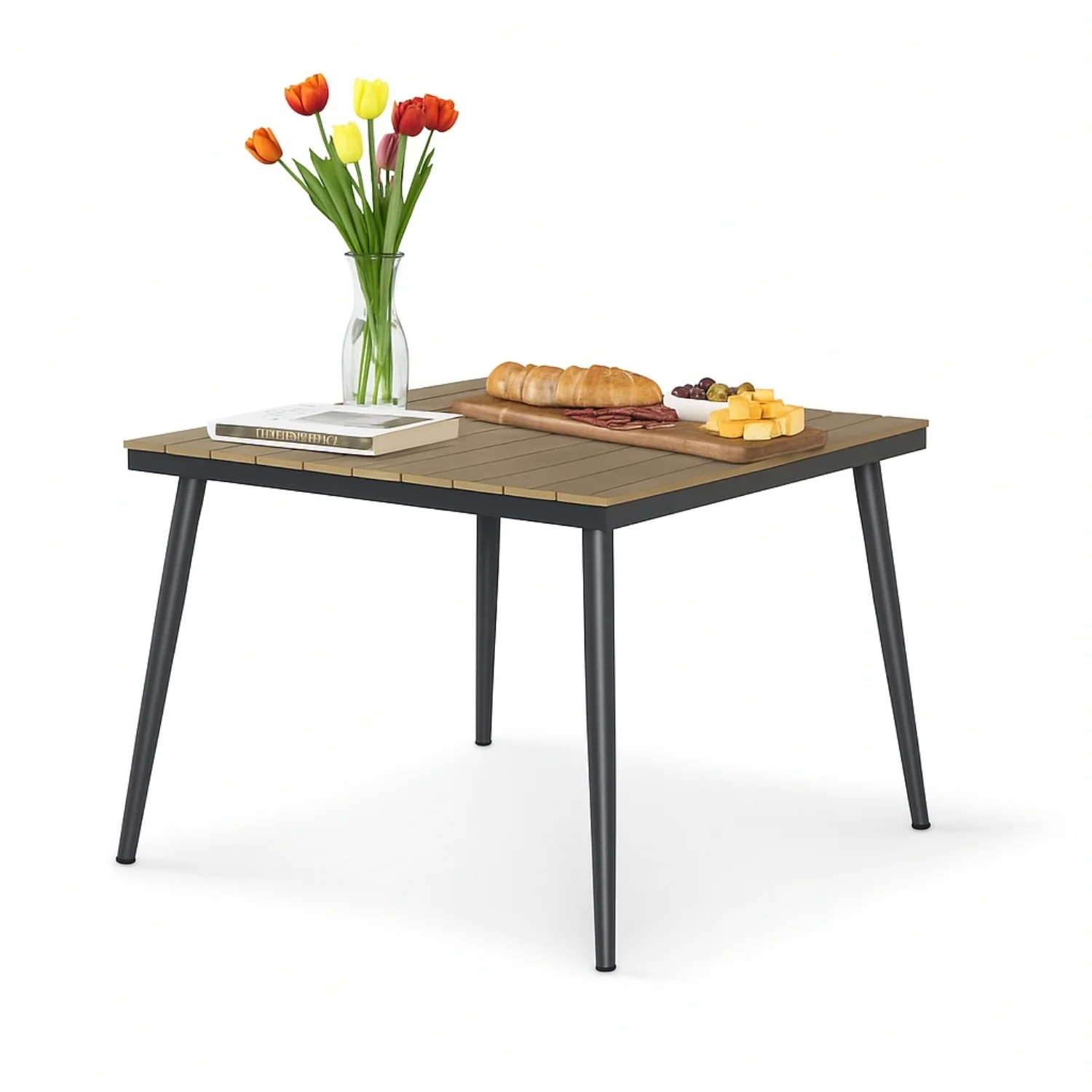 5-Piece Outdoor Patio Dining Set With Wooden Tabletop - Image 12