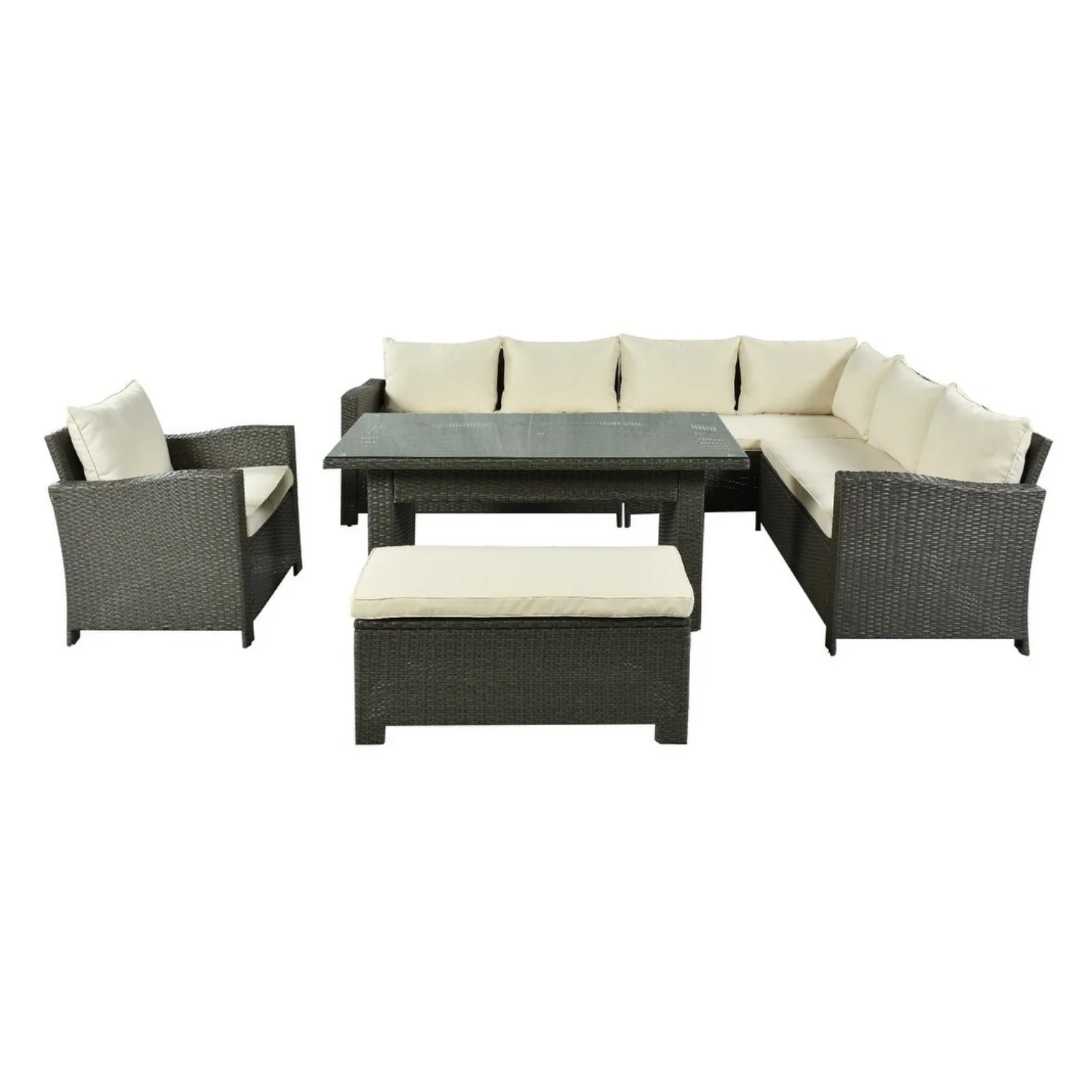 5-Piece Outdoor Patio Furniture Set with Dining Table and Chairs - Image 4