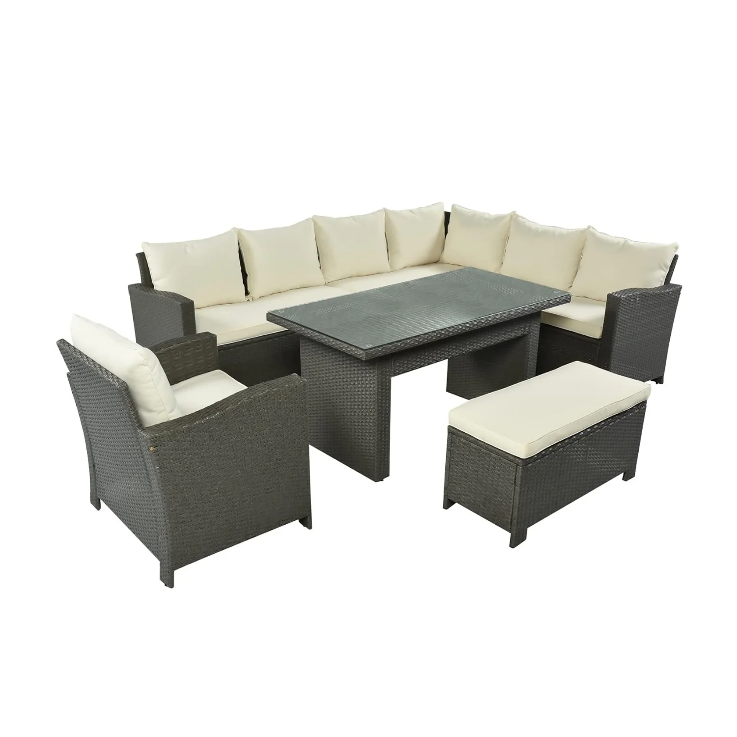 5-Piece Outdoor Patio Furniture Set with Dining Table and Chairs - Image 9