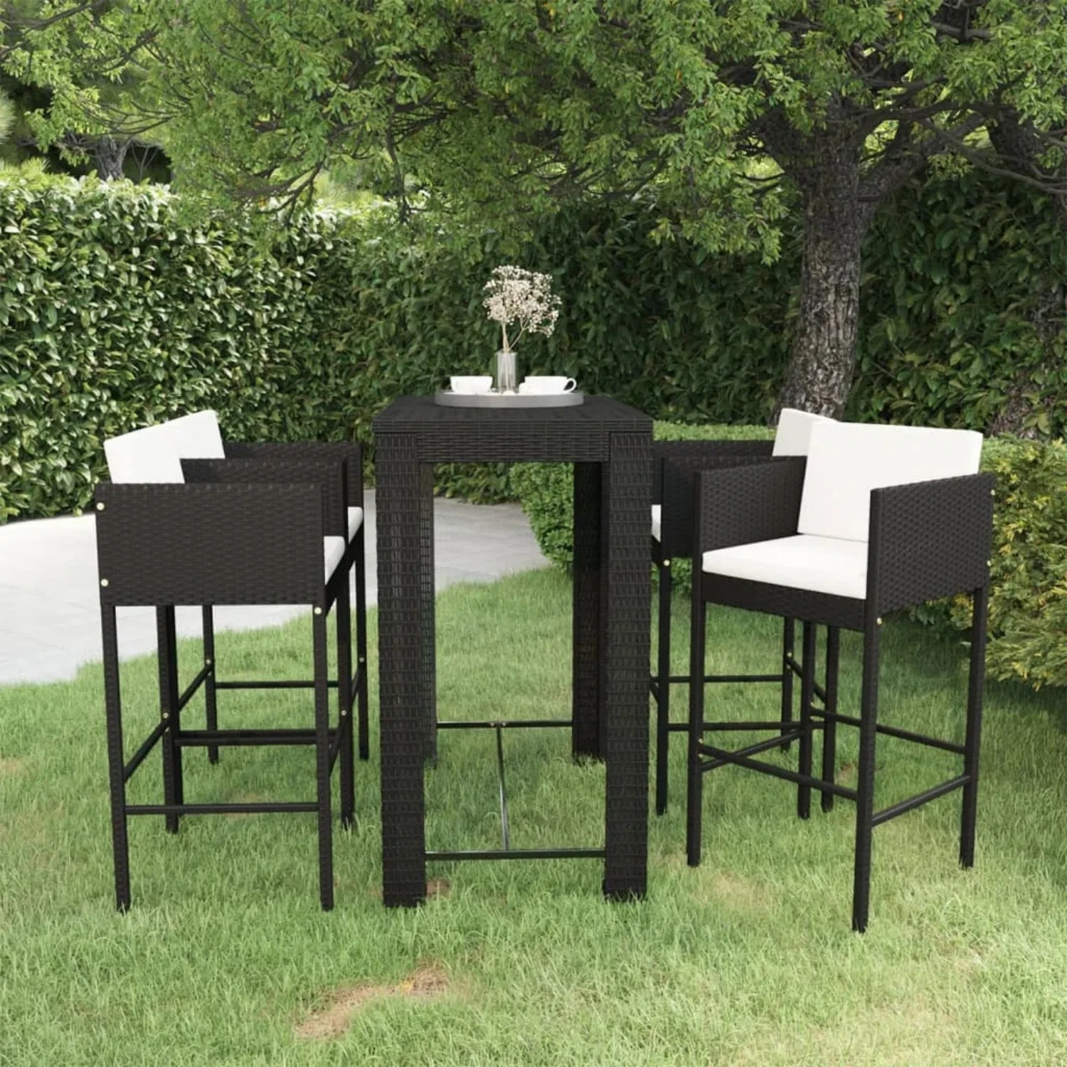 5-Piece Outdoor Rattan Wicker Bar Set - Image 10