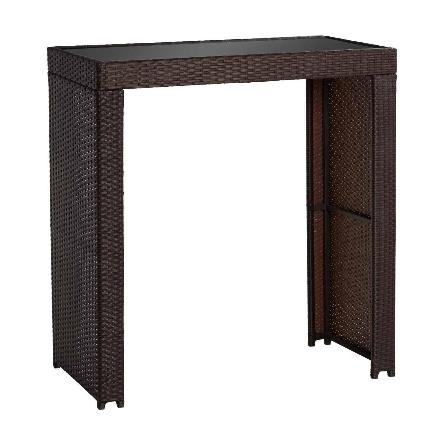 5-Piece Outdoor Rattan Wicker Bar Set with Glass Top Table - Image 10