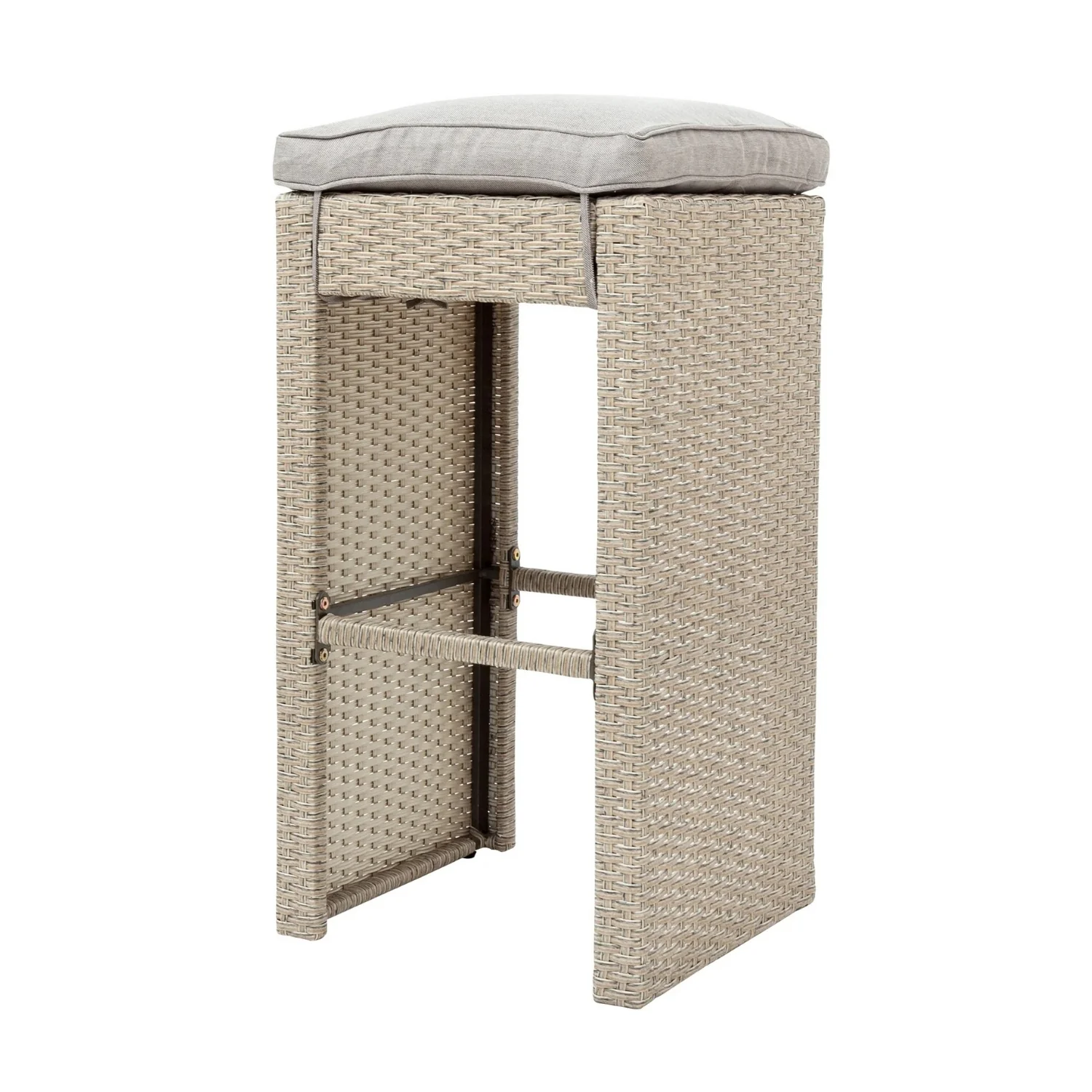 5-Piece Outdoor Rattan Wicker Bar Set with Glass Top Table - Image 8