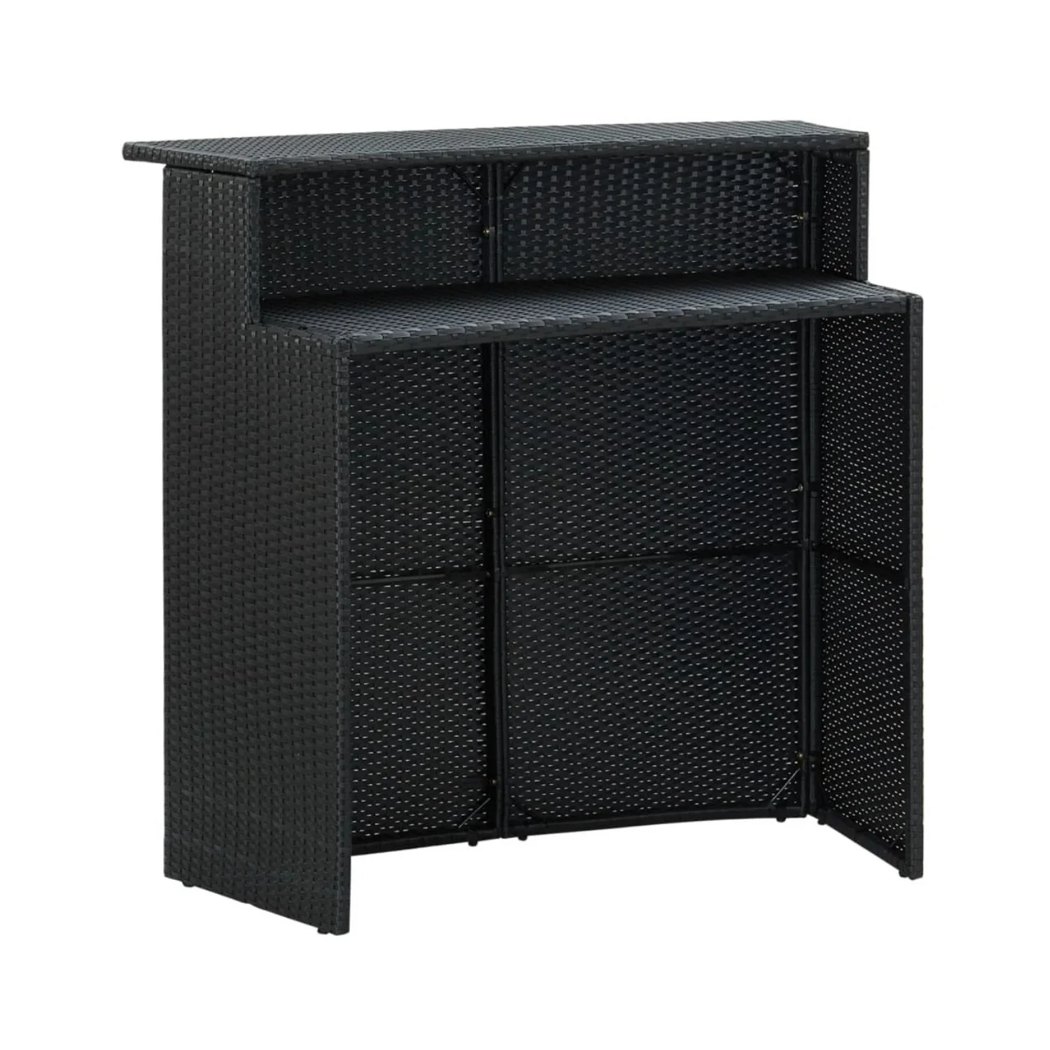 5-Piece Outdoor Rattan Wicker Bar Set with Wicker Top Table - Image 4