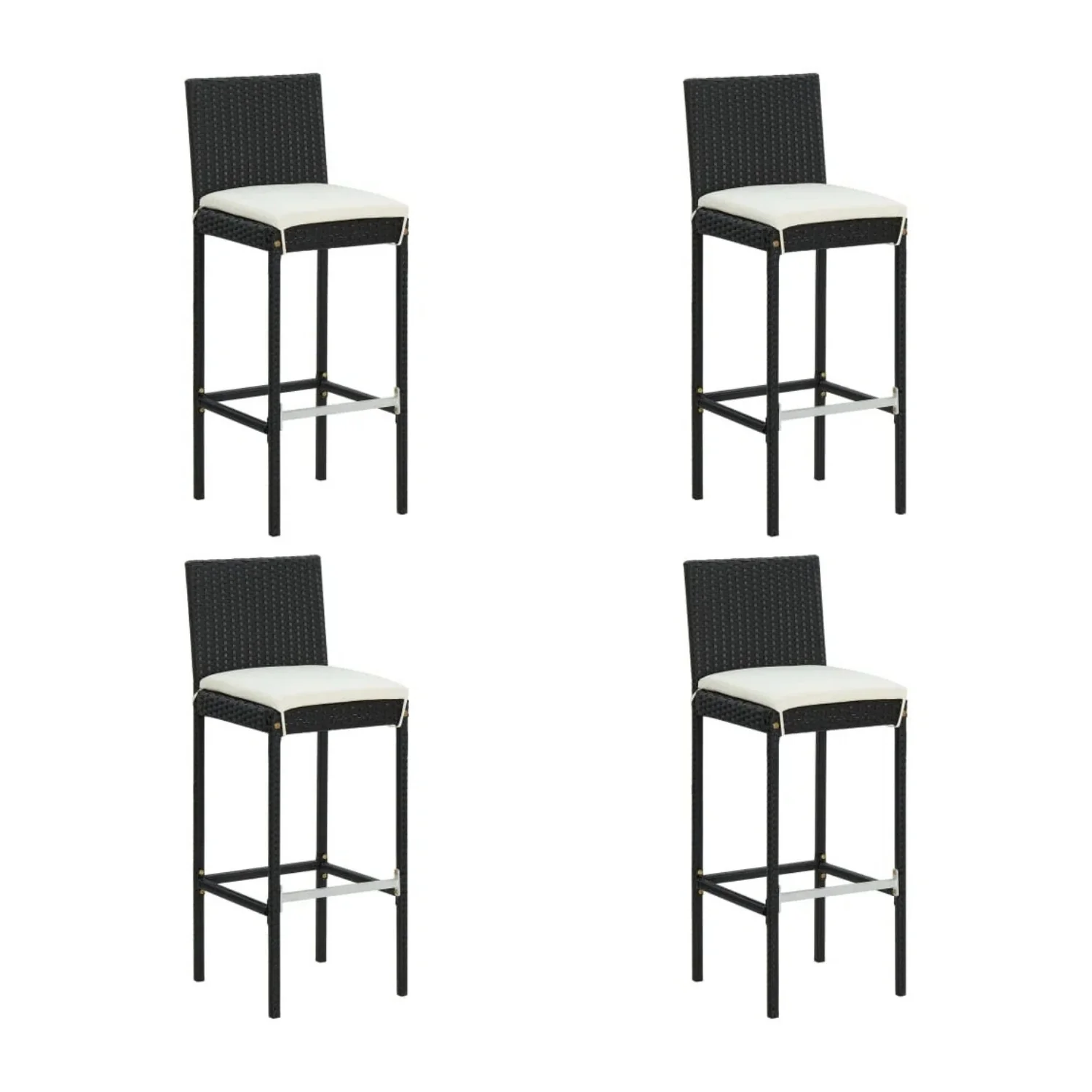 5-Piece Outdoor Rattan Wicker Bar Set with Wicker Top Table - Image 8