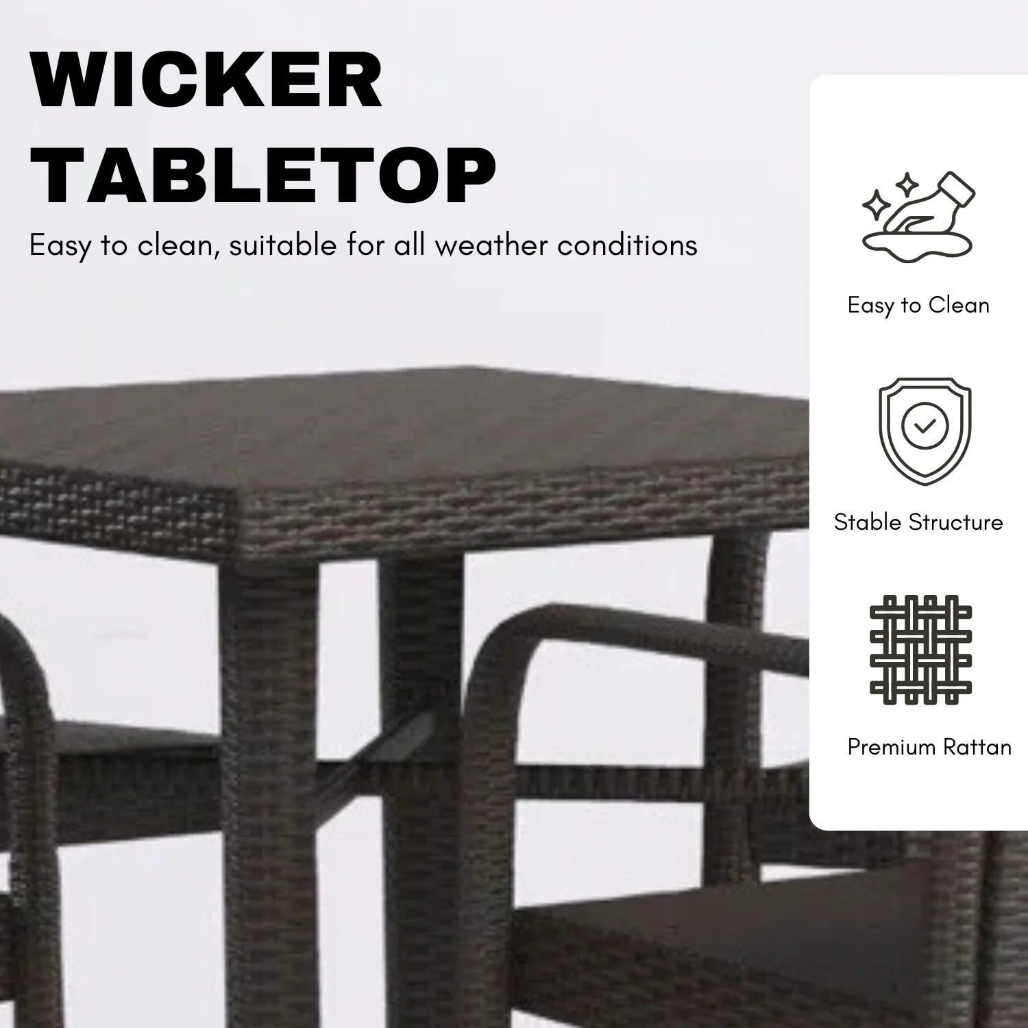 5-Piece Outdoor Rattan Wicker Bar Set with Wicker Top Table - Image 6