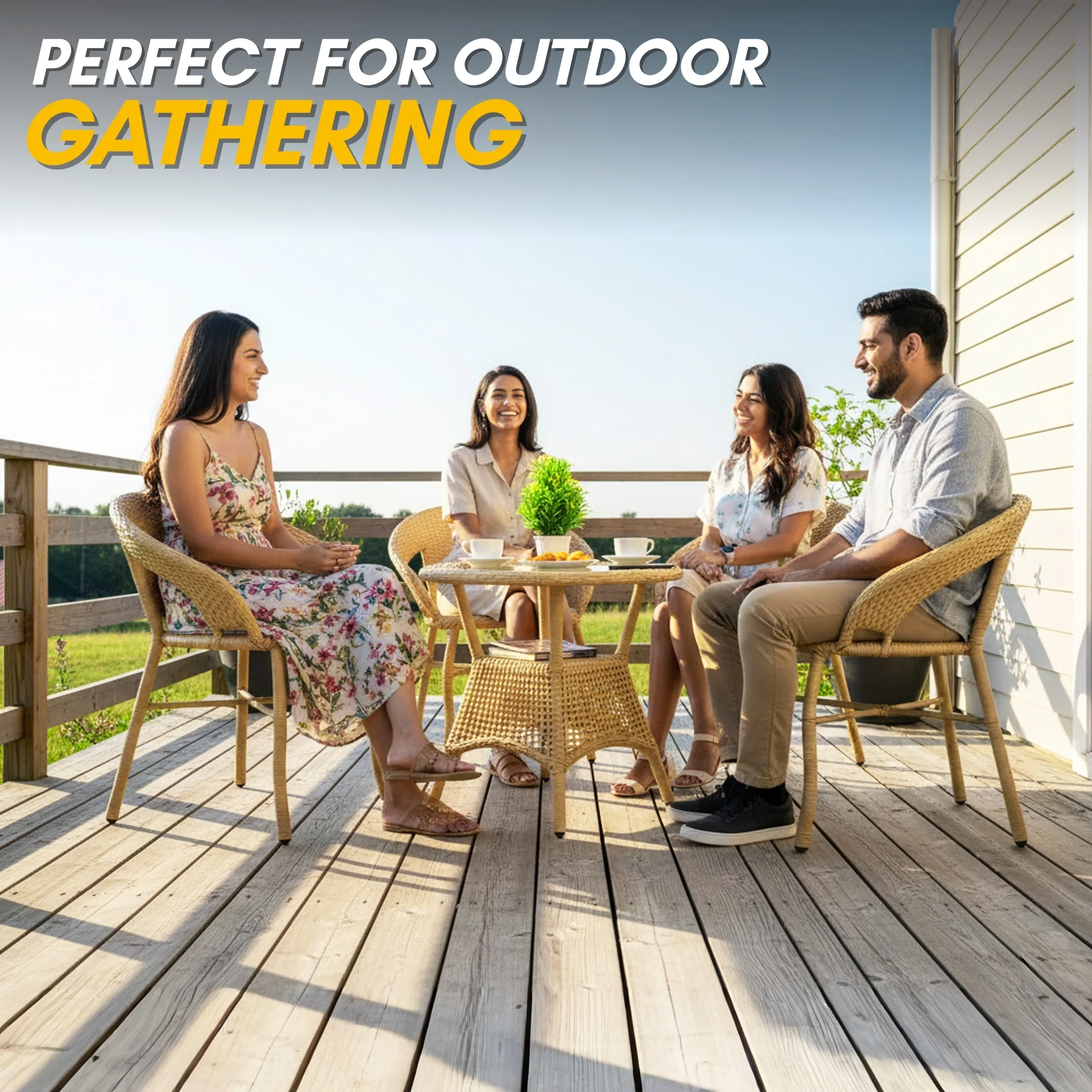 5-Piece Outdoor Rattan Wicker Patio Bistro Set - Image 7