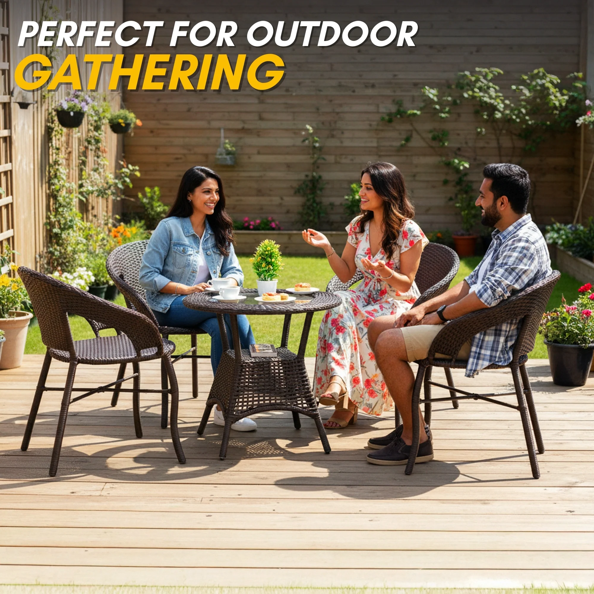 5-Piece Outdoor Rattan Wicker Patio Bistro Set - Image 7