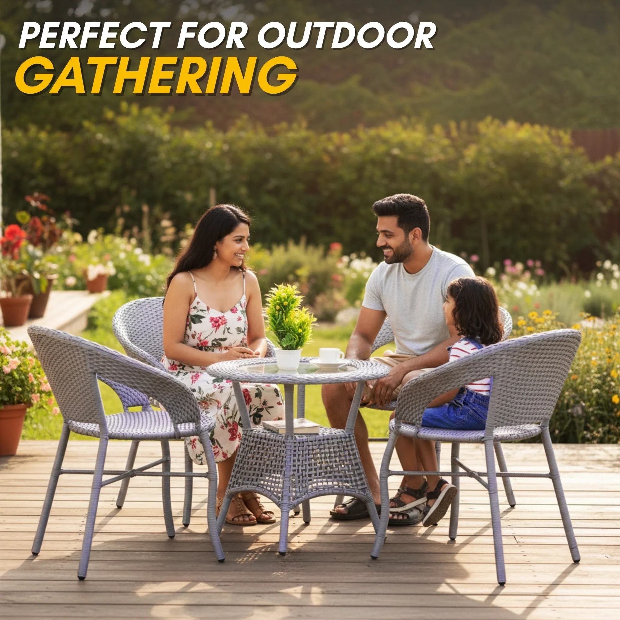 5-Piece Outdoor Rattan Wicker Patio Bistro Set - Image 7