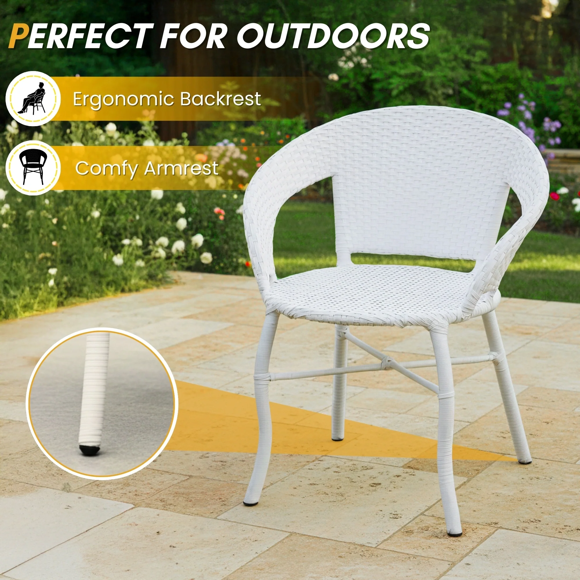 5-Piece Outdoor Rattan Wicker Patio Bistro Set - Image 4