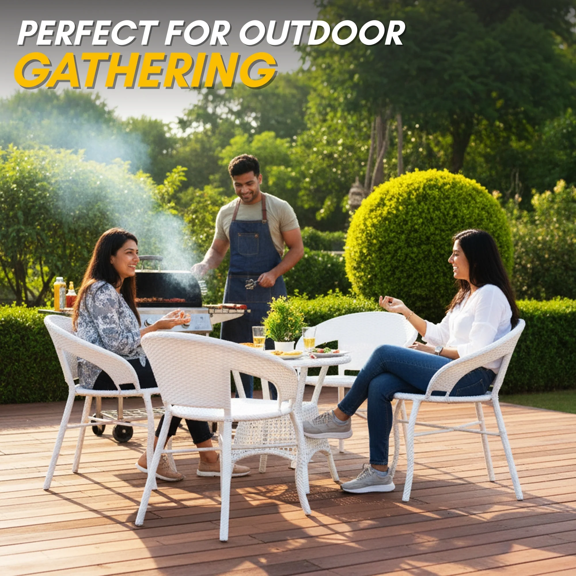 5-Piece Outdoor Rattan Wicker Patio Bistro Set - Image 7