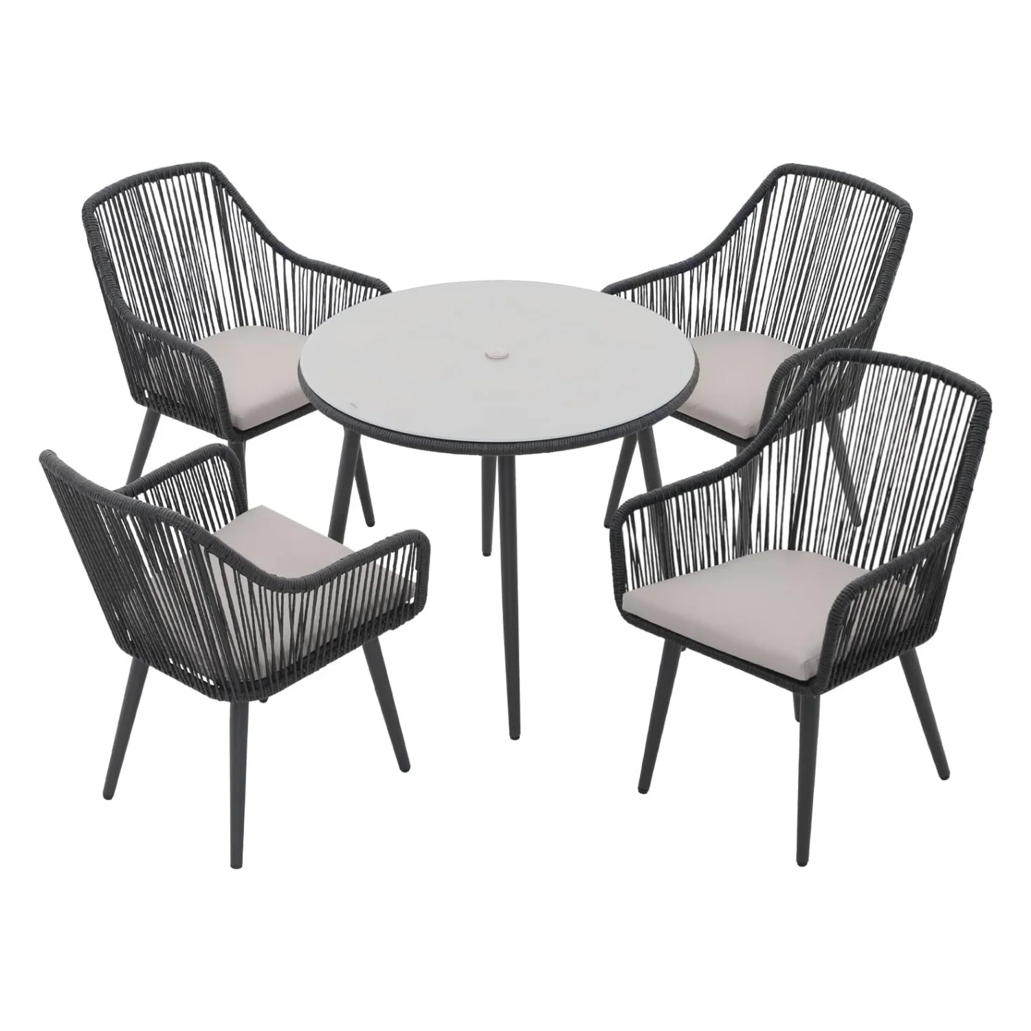 5-Piece Outdoor Rope Patio Dining Set - Image 4