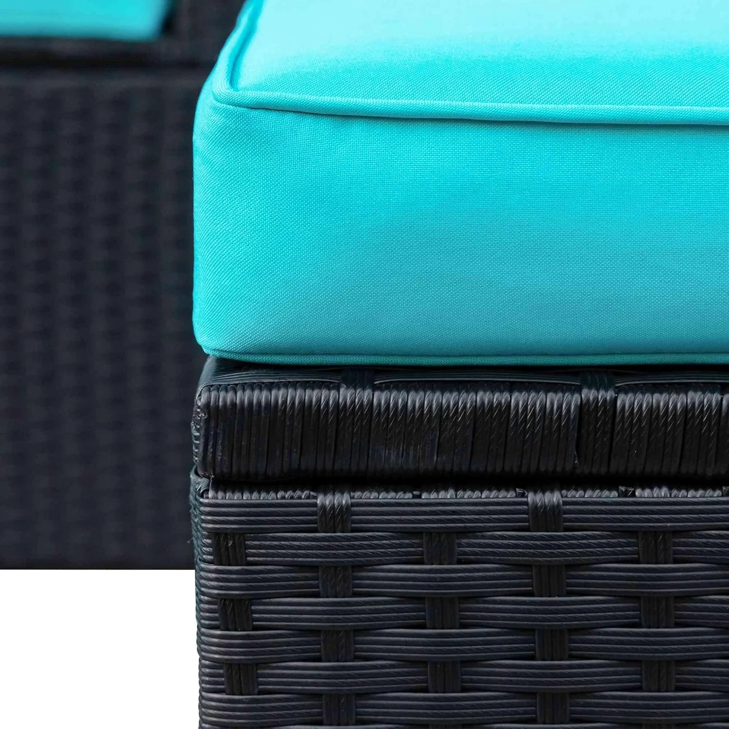 5-Piece Outdoor Wicker Furniture Set Modern Outdoor L-Shaped - Image 3