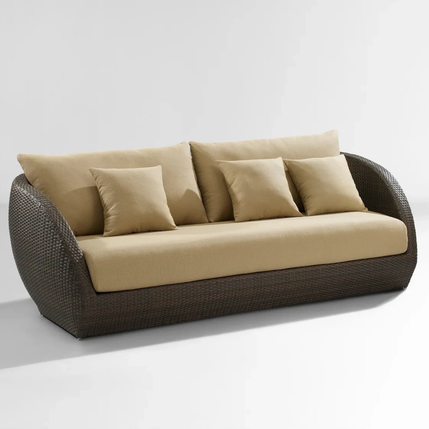 5-Piece Outdoor Wicker Sofa Set With Glass Top Tables - Image 10