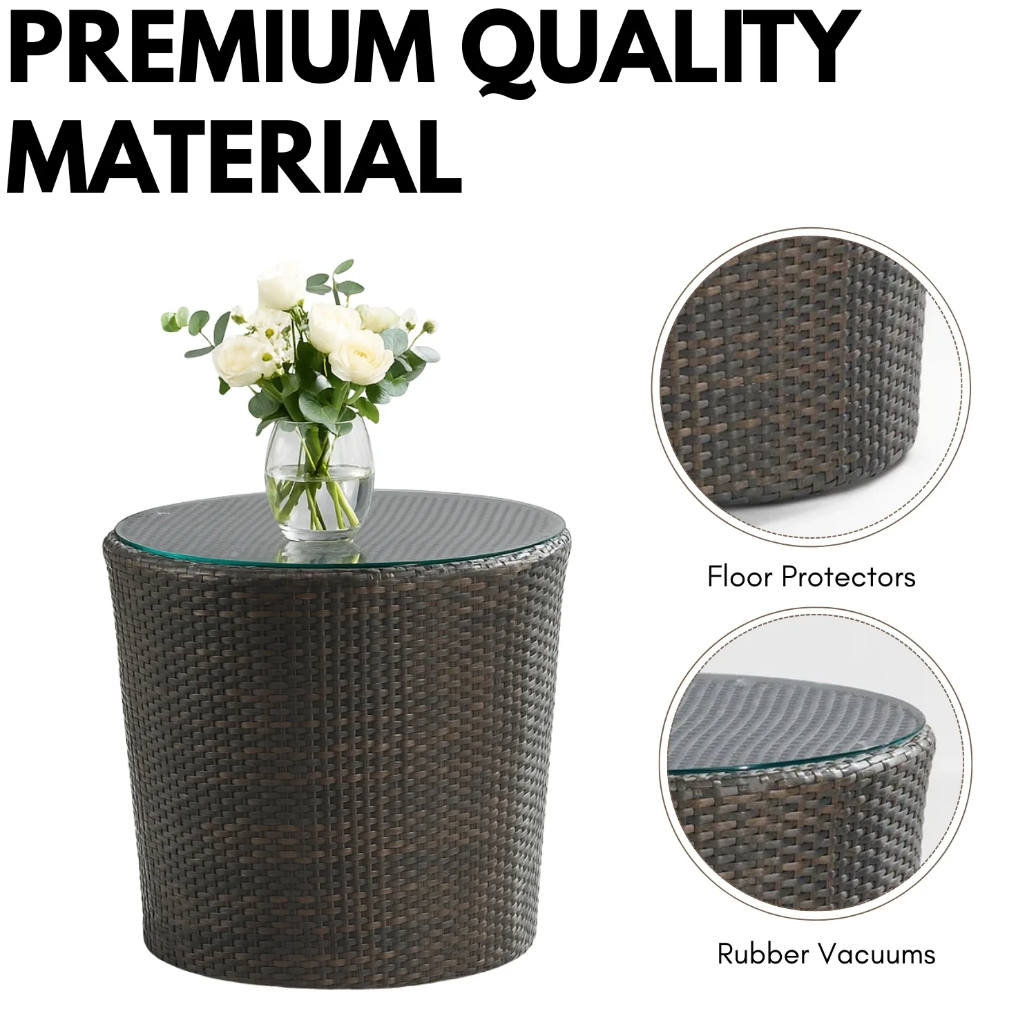 5-Piece Outdoor Wicker Sofa Set With Glass Top Tables - Image 9