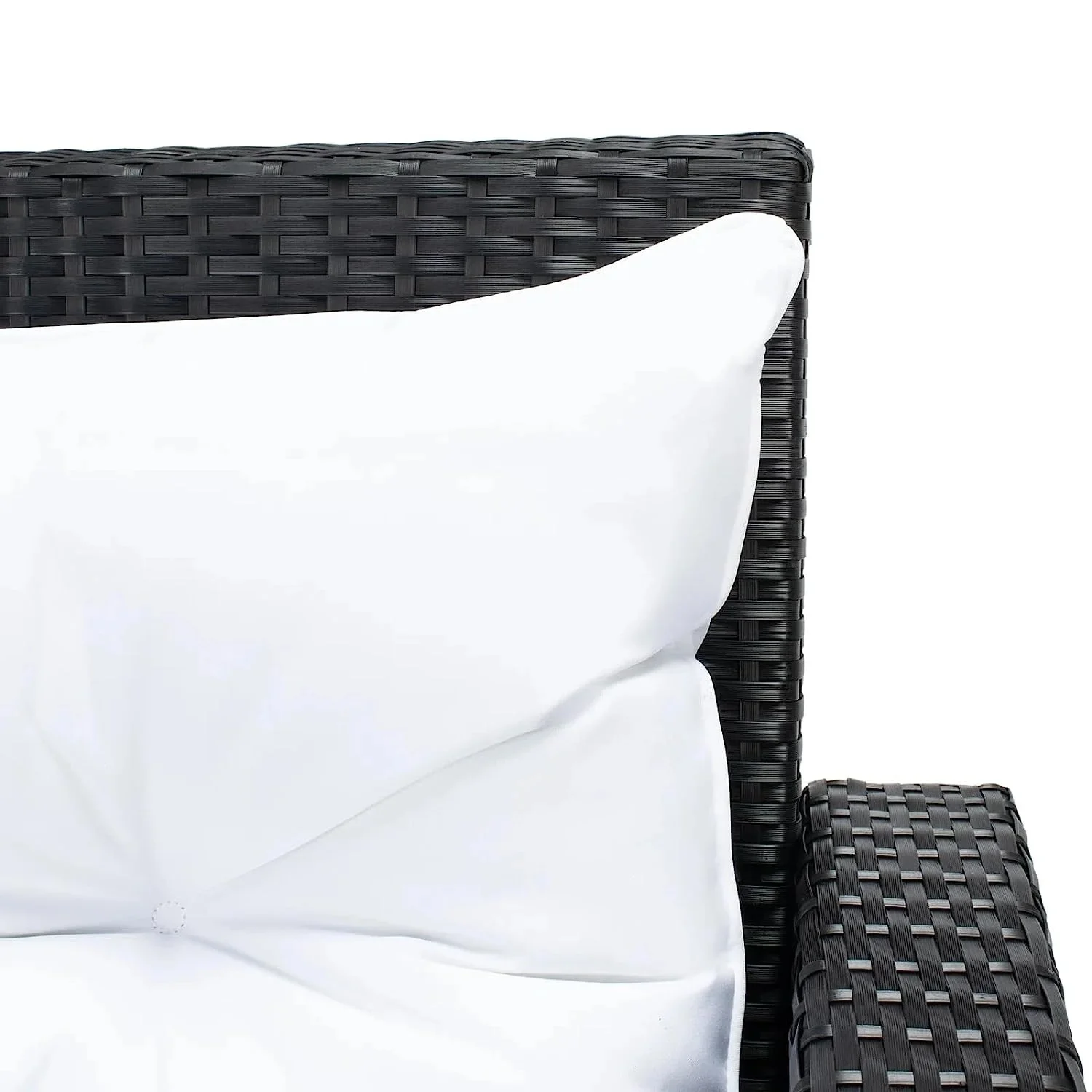 5-Piece Wicker Patio Conversation Set (Black/White) - Image 3