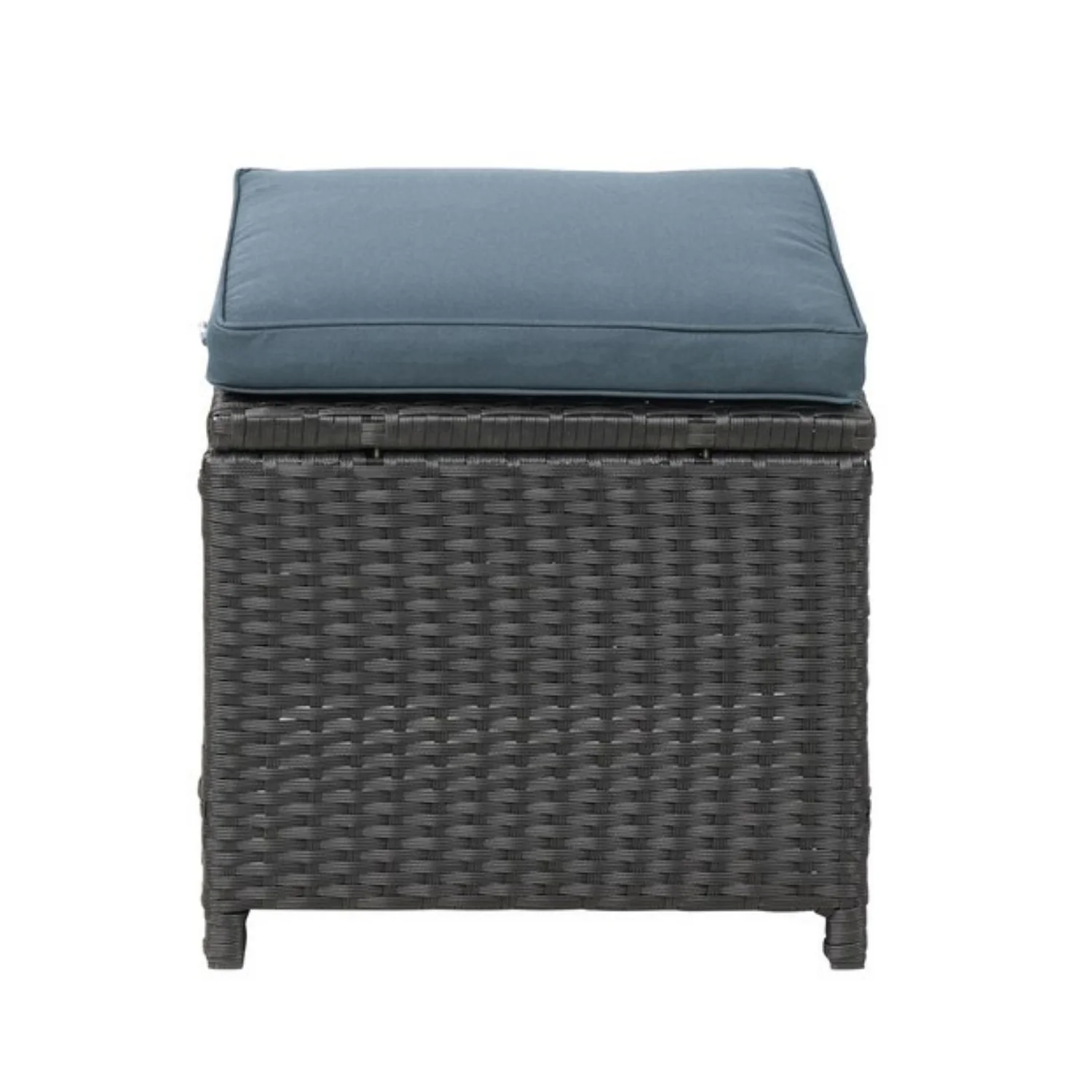 5-Piece Wicker Patio Conversation Set (Dark Brown/ Cyan Blue) - Image 10