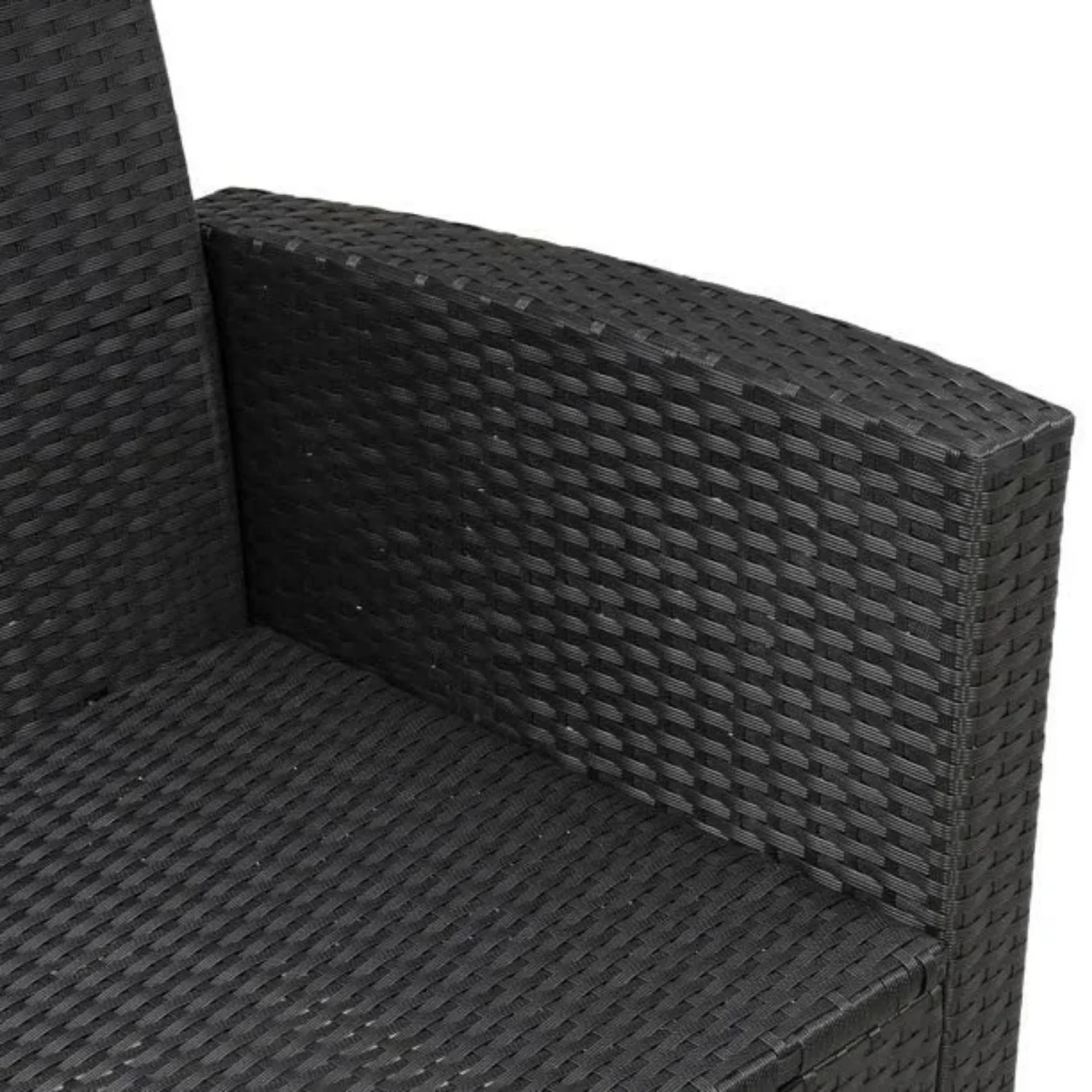 5-Piece Wicker Patio Conversation Set (Dark Brown/ Cyan Blue) - Image 3