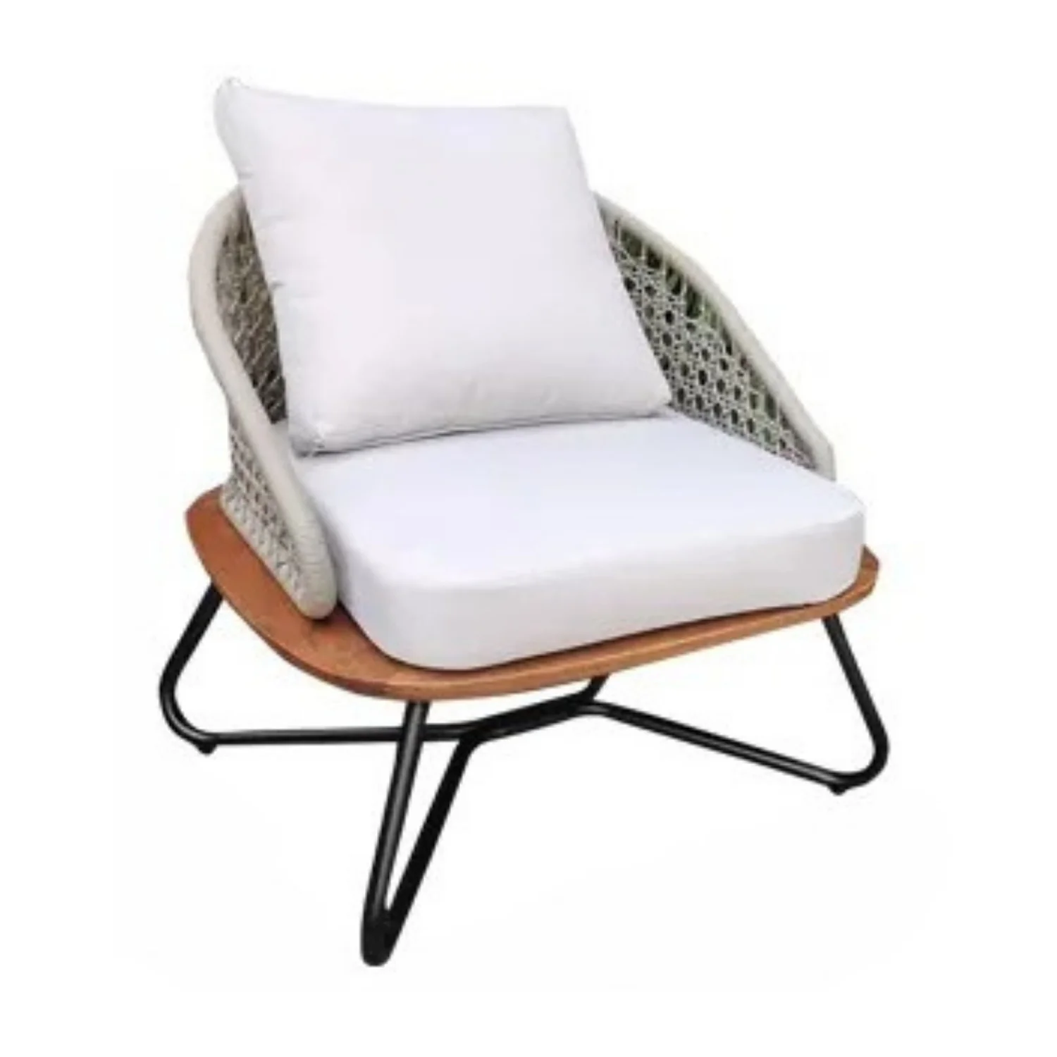 5-Seater Outdoor All-Weather Rope Sofa Set With Wooden Base - Image 10