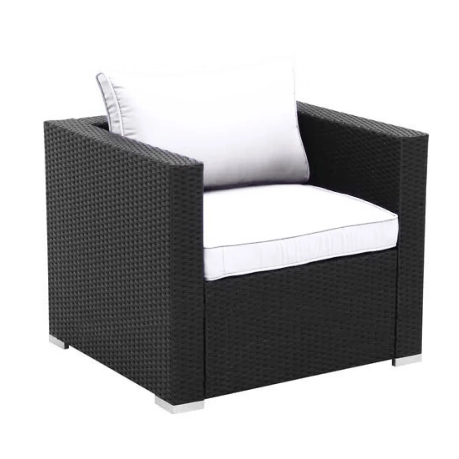 6-Piece Outdoor Conversation Set (Black & Off-White) - Image 4