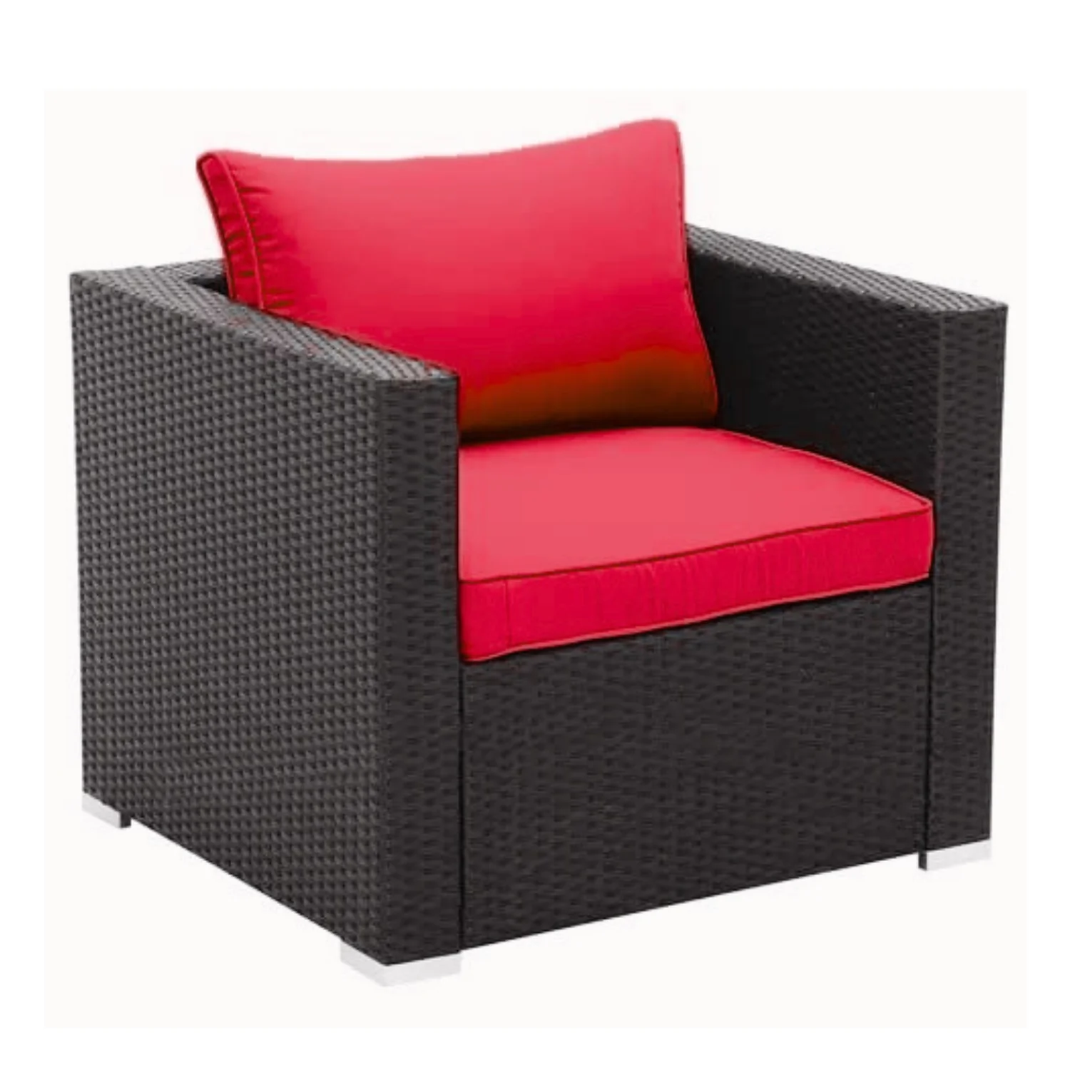 6-Piece Outdoor Conversation Set (Black & Red) - Image 4