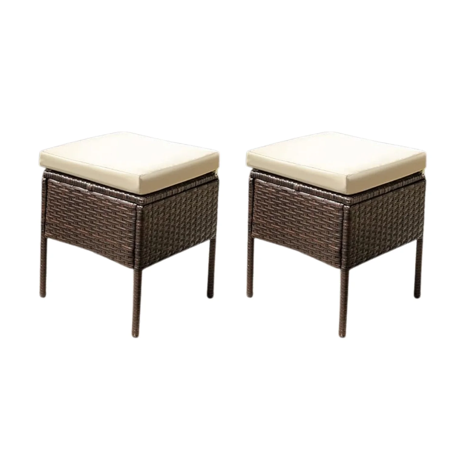6 Piece Outdoor Patio Furniture Set (Dark Brown & Cream) - Image 10