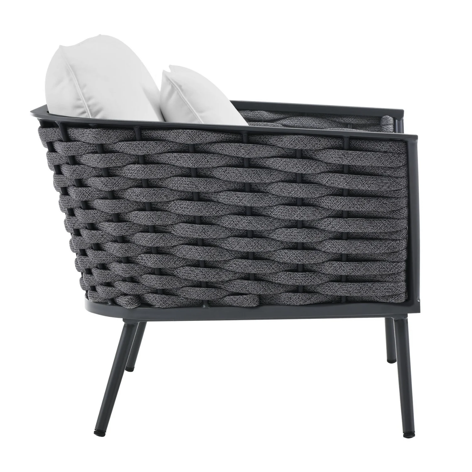 6-Piece Outdoor Rope Sofa Set (Grey & White) - Image 12