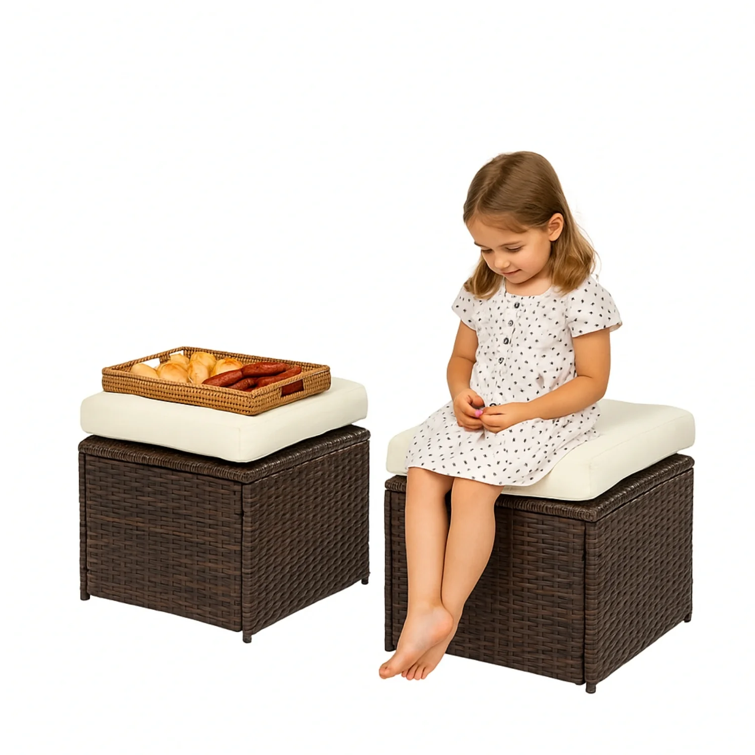 6-Pieces L-Shape Patio Rattan Dining Set - Image 11