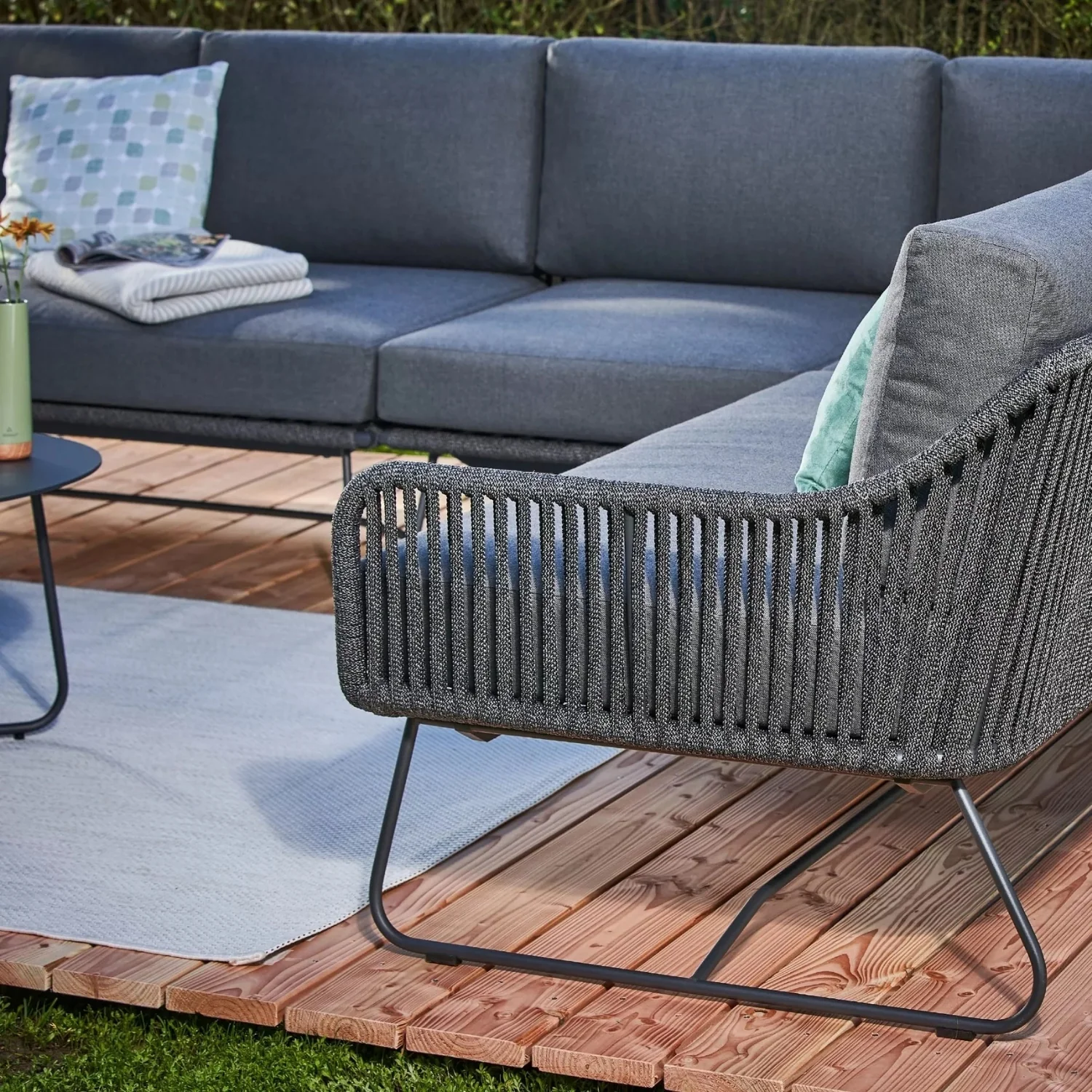 5-Seater L-Shape Outdoor Rope Sofa Set - Image 4