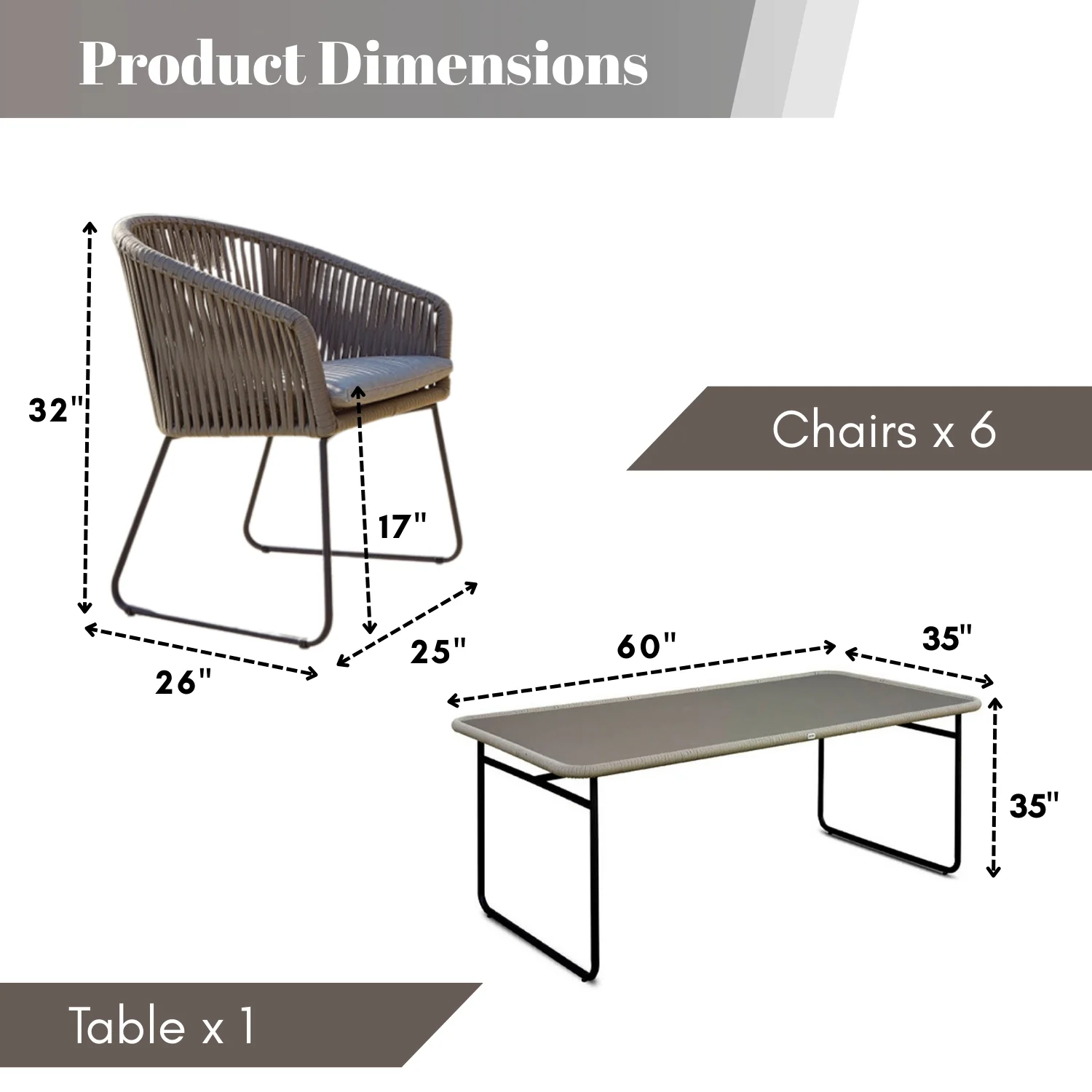 7-Piece Outdoor Patio Dining Set - Image 2