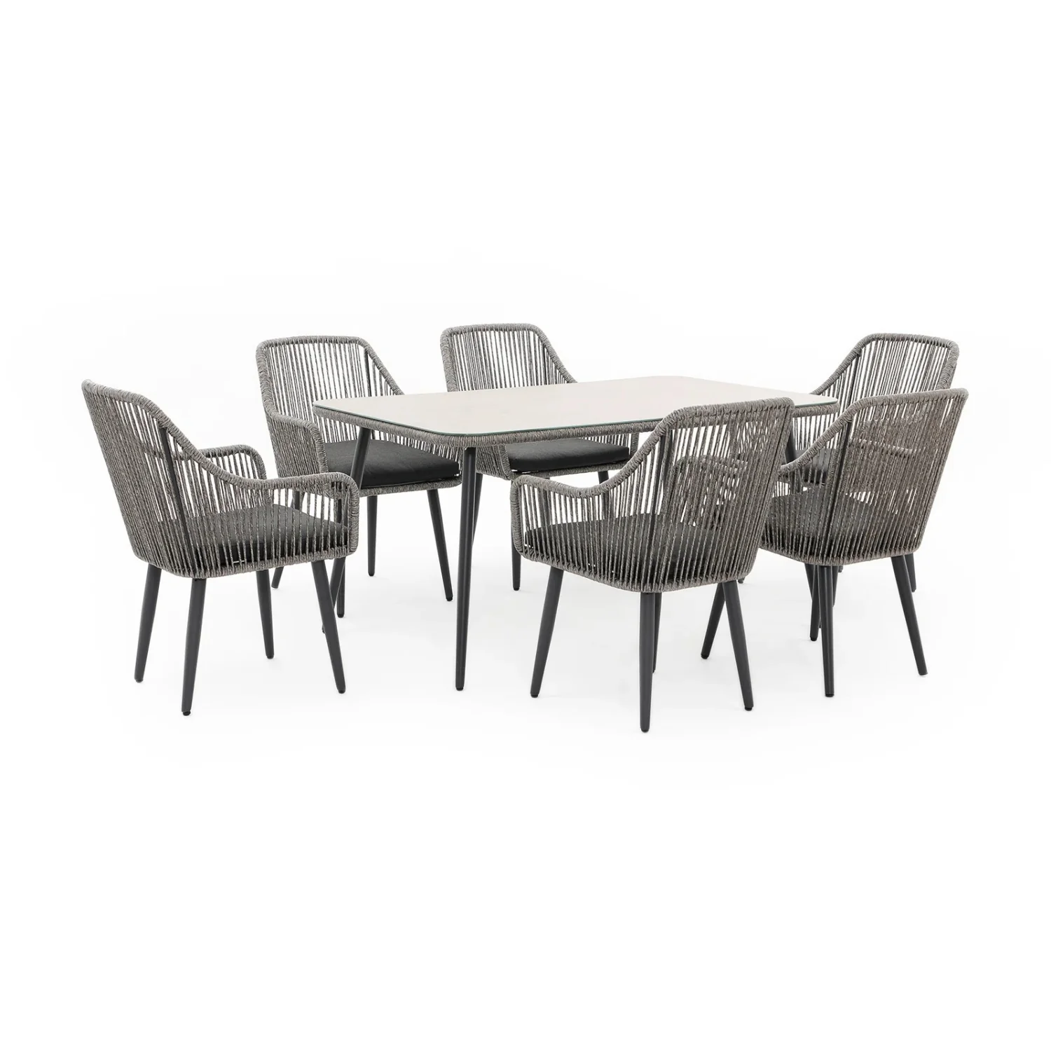 7-Piece Outdoor Patio Dining Set with Rope Chairs - Image 11