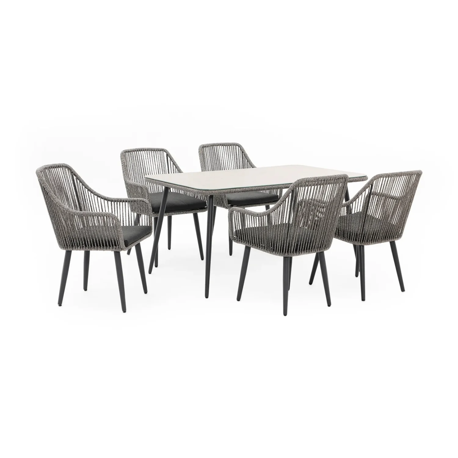 7-Piece Outdoor Patio Dining Set with Rope Chairs - Image 4
