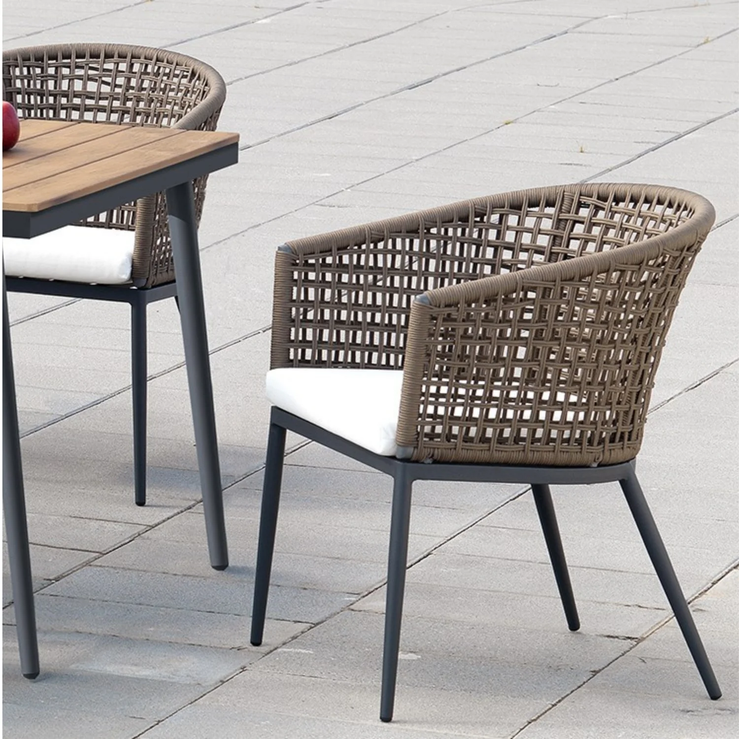 7-Piece Outdoor Patio Dining Set With Wooden Tabletop - Image 5