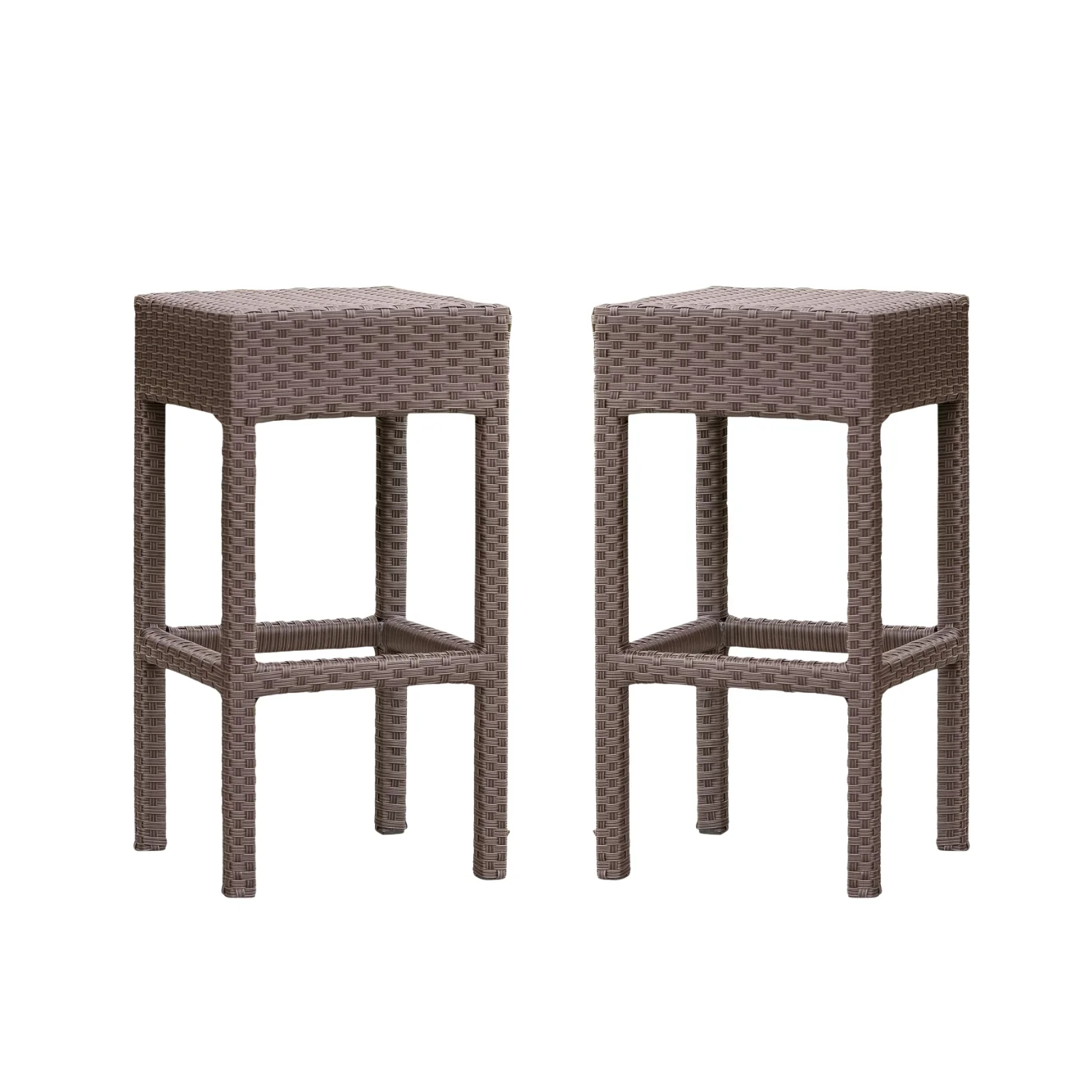 7-Piece Outdoor Rattan Wicker Bar Set with Wicker Top Table - Image 7