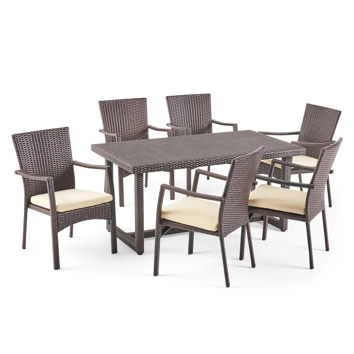 7-Piece Outdoor Rattan Wicker Dining Set - Image 5