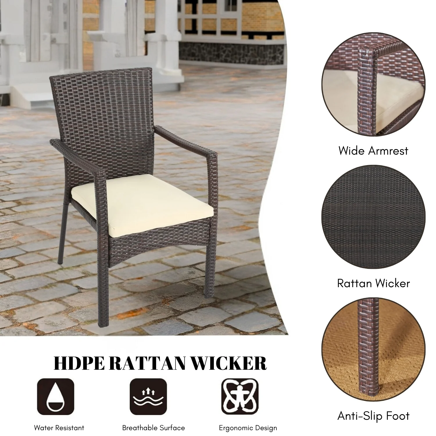 7-Piece Outdoor Rattan Wicker Dining Set - Image 6