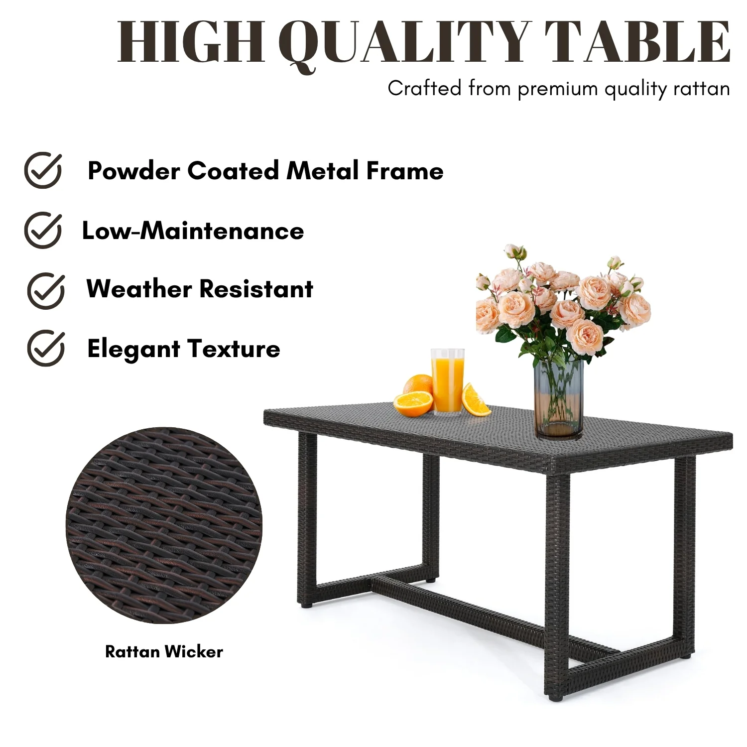 7-Piece Outdoor Rattan Wicker Dining Set - Image 8
