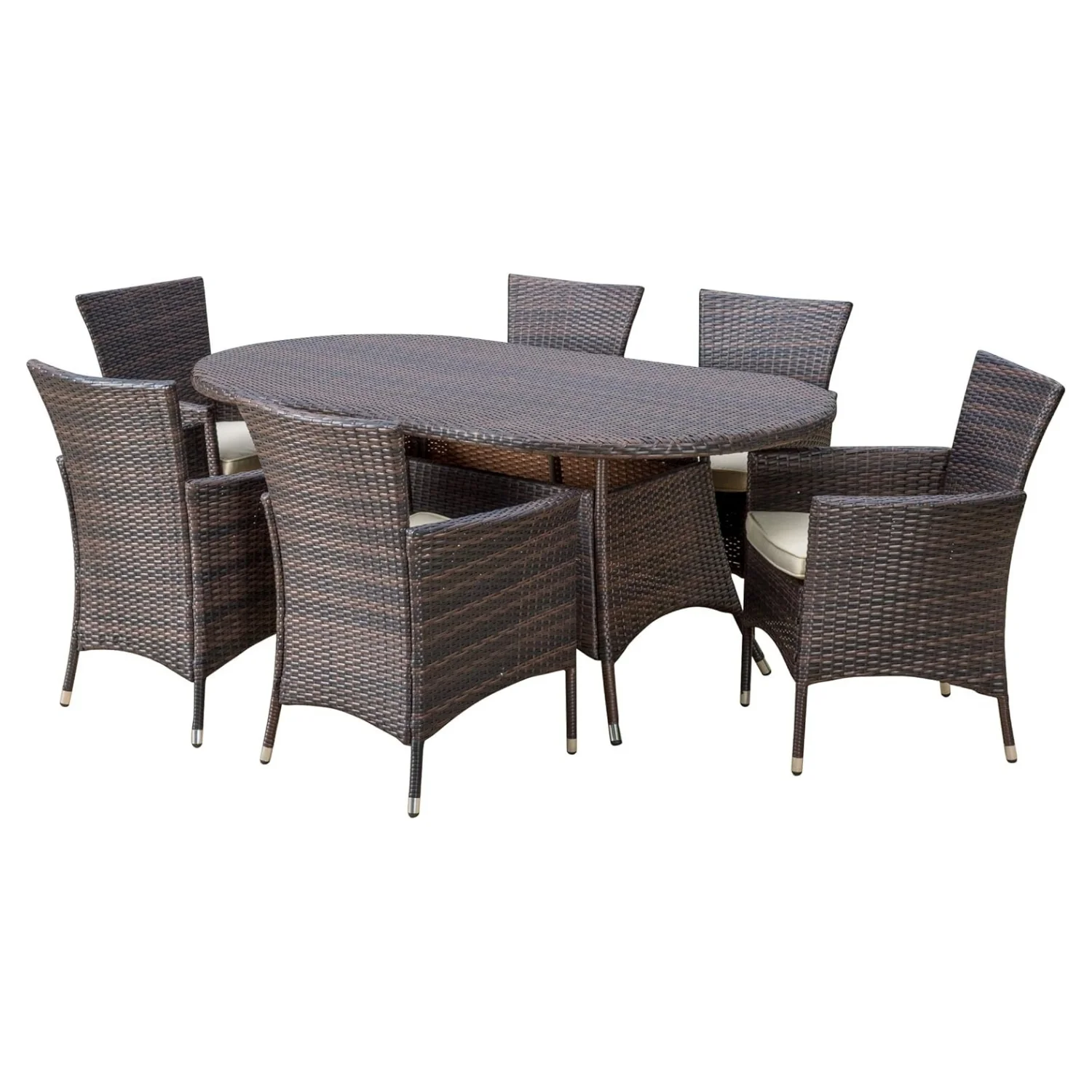 7-Piece Outdoor Rattan Wicker Dining Table Set - Image 5